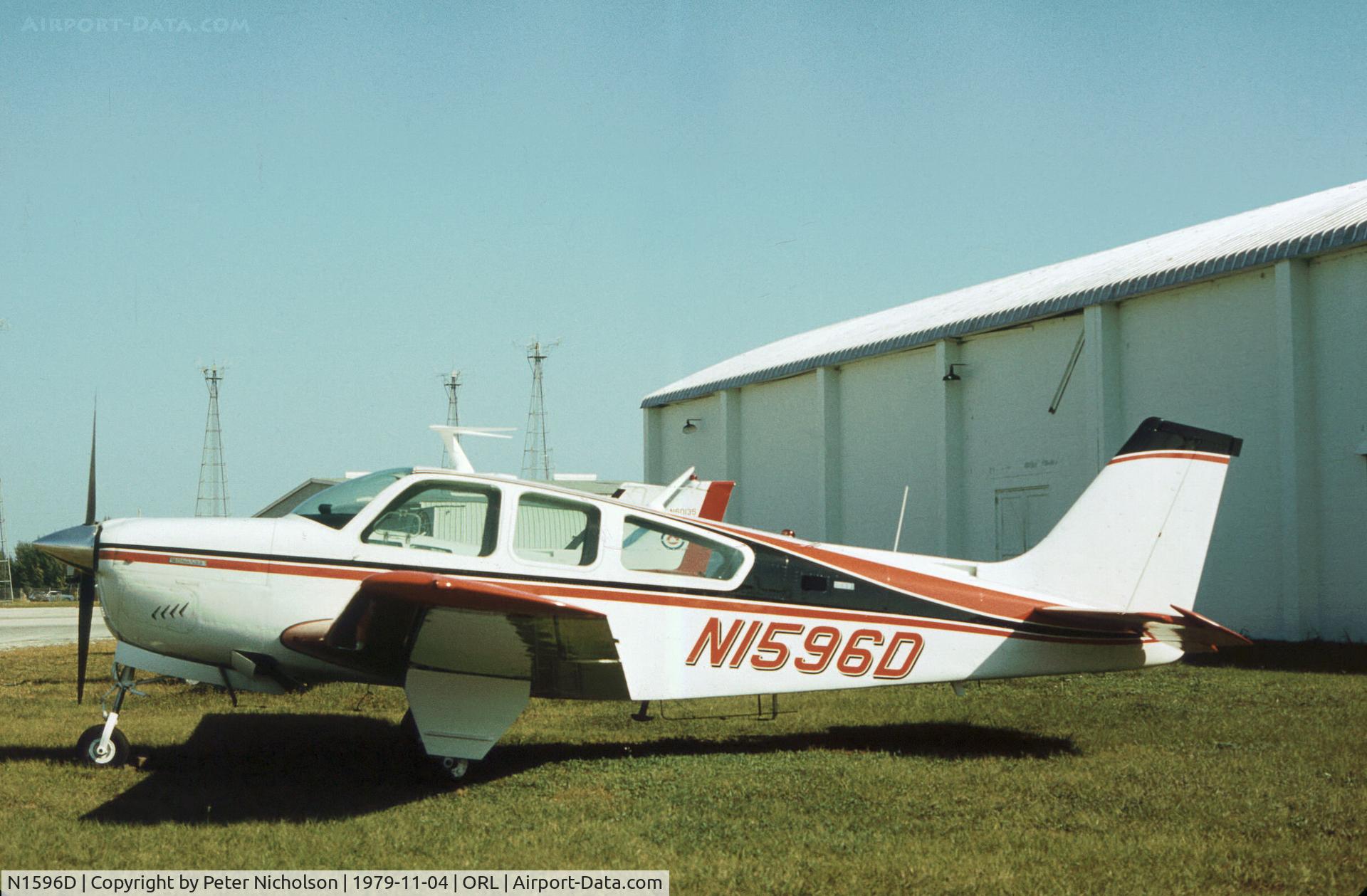 N1596D, 1972 Beech G33 Bonanza C/N CD-1297, Beech G33 Bonanza seen at Herndon in November 1979.