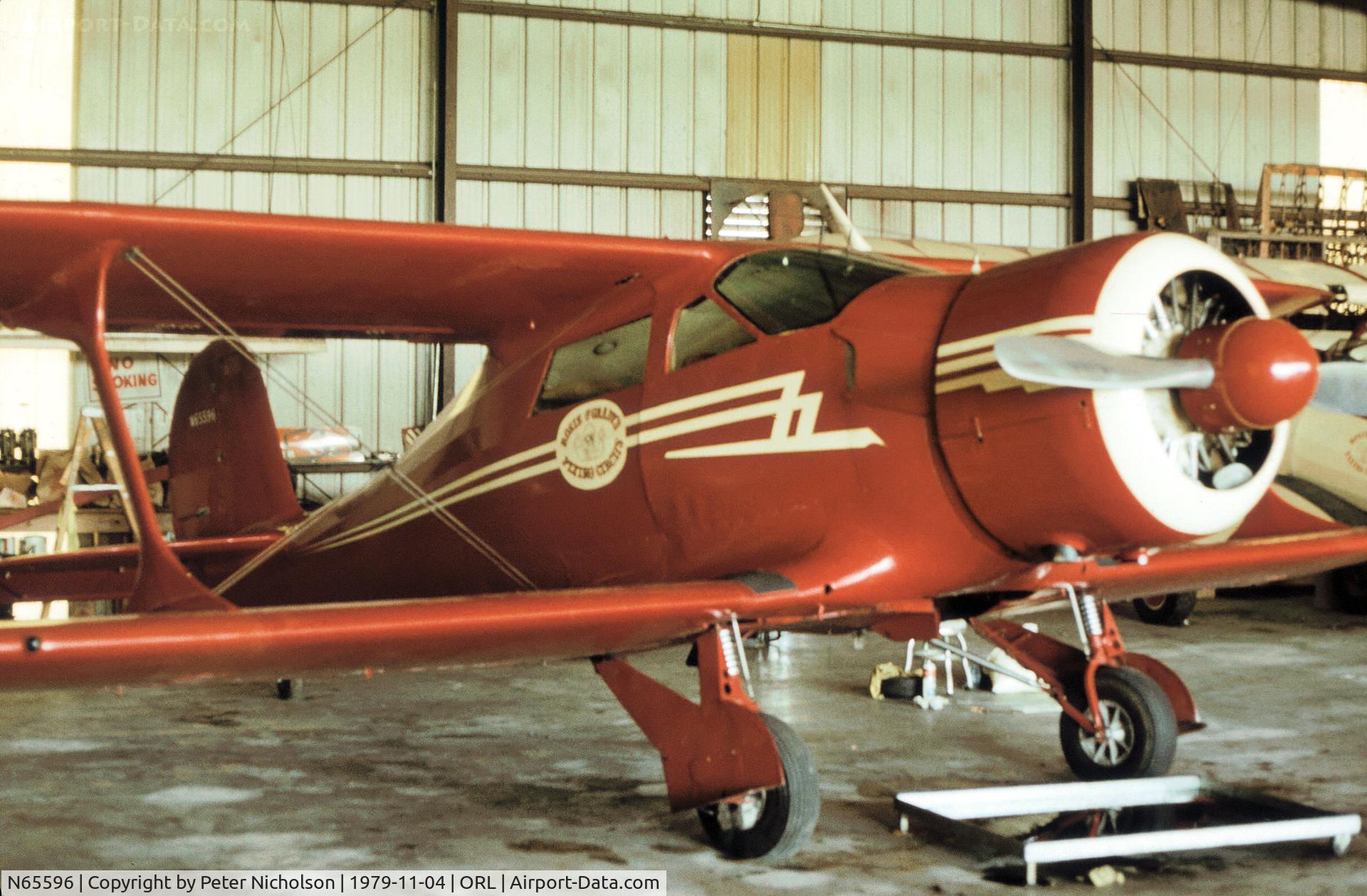 N65596, 1943 Beech D17S Staggerwing C/N 4811, Beech D17S Staggerwing of Rosie O'Grady's Flying Circus at Herndon in November 1979.