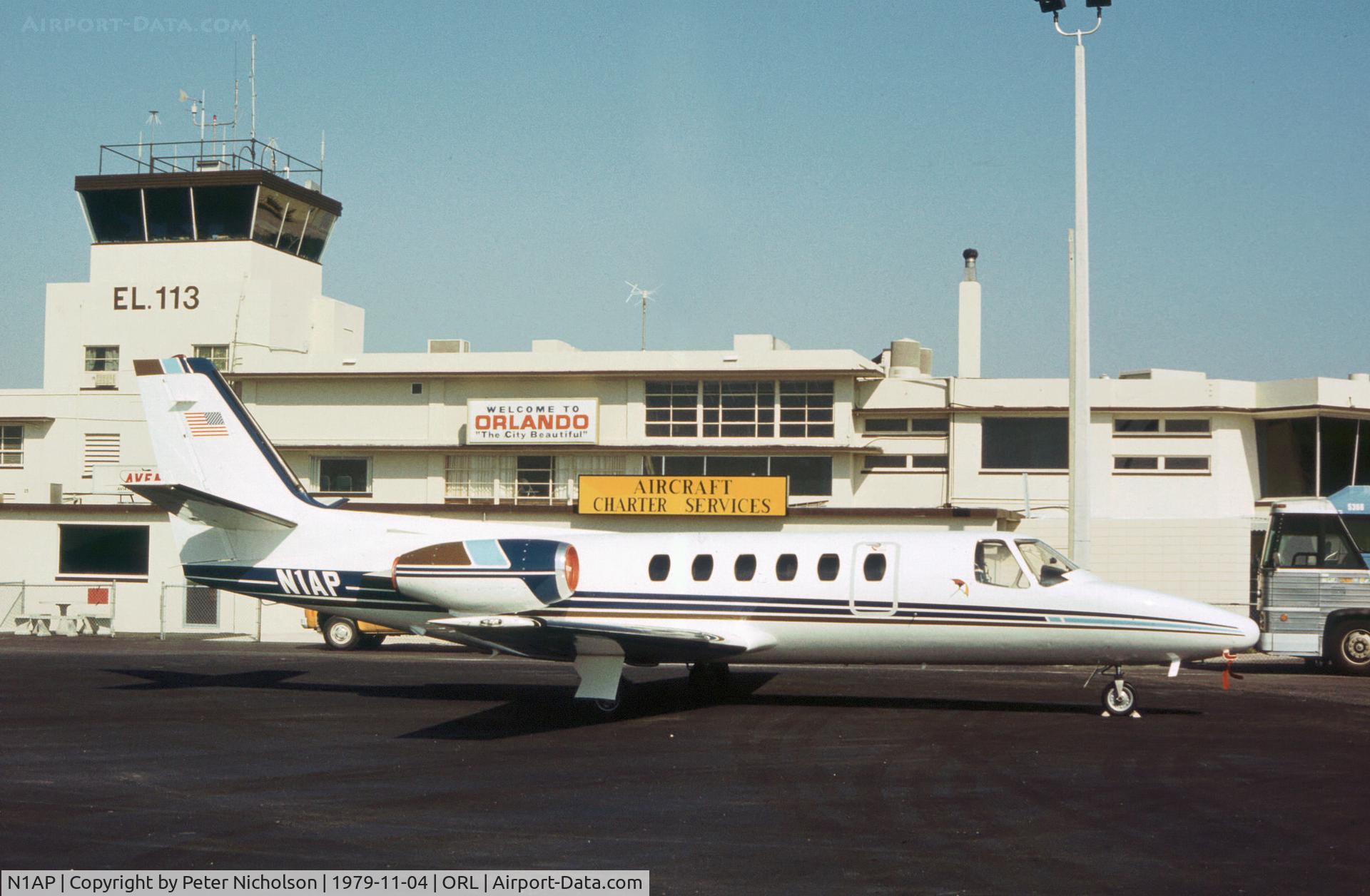 N1AP, 1976 Cessna 500 C/N 500-0322, Arnold Palmer's Cessna 500 Citation II as seen at Herndon in November 1979.