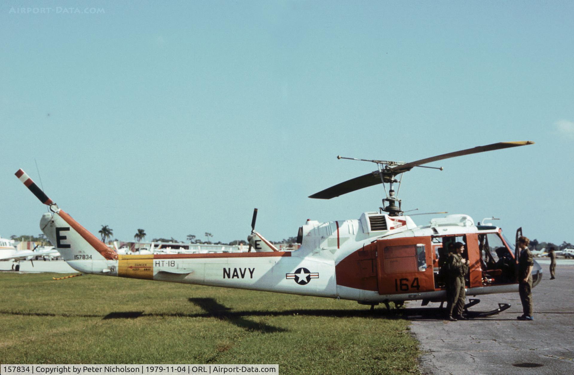 157834, Bell TH-1L Iroquois C/N 6429, TH-1L Iroquois of Helicopter Training Squadron HT-18 based at NAS Whiting Field as seen at Herndon in November 1979.
