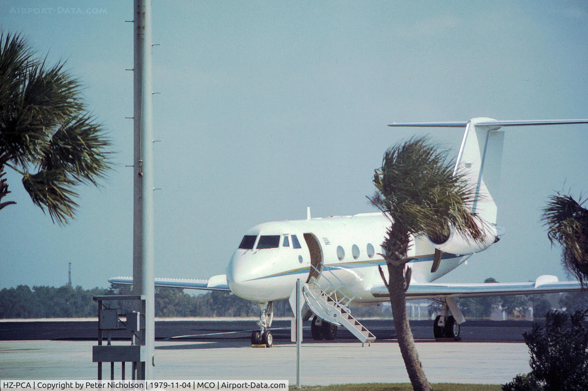 HZ-PCA, 1976 Grumman G-1159 Gulfstream II C/N 179, Gulfstream II of the Saudi Arabian Directorate of Civil Aviation as seen at Orlando in November 1979.