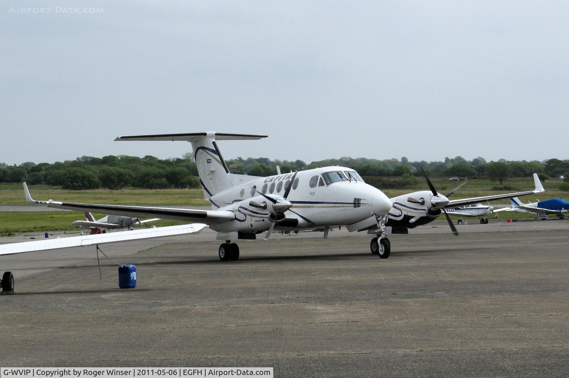 G-WVIP, 1980 Beech 200 Super King Air C/N BB-625, Super King Air of Exeter based Capital Air Charter visiting Swansea Airport.