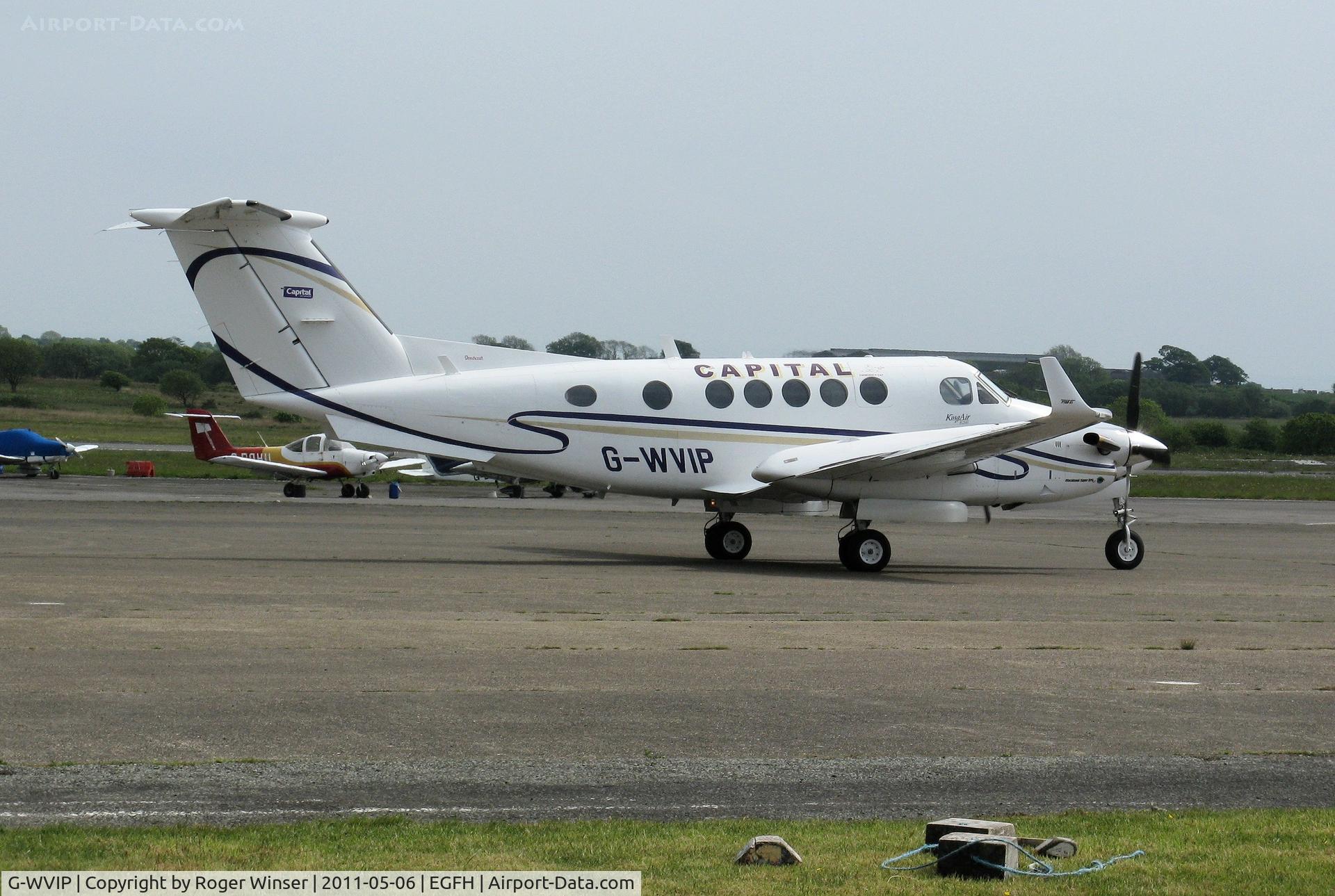 G-WVIP, 1980 Beech 200 Super King Air C/N BB-625, Super King Air of Exeter based Capital Air Charter visiting Swansea Airport.