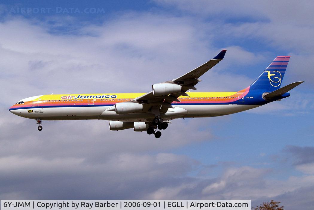6Y-JMM, 1998 Airbus A340-313 C/N 216, Airbus A340-313X [216] (Air Jamaica) Heathrow~G 01/09/2006
