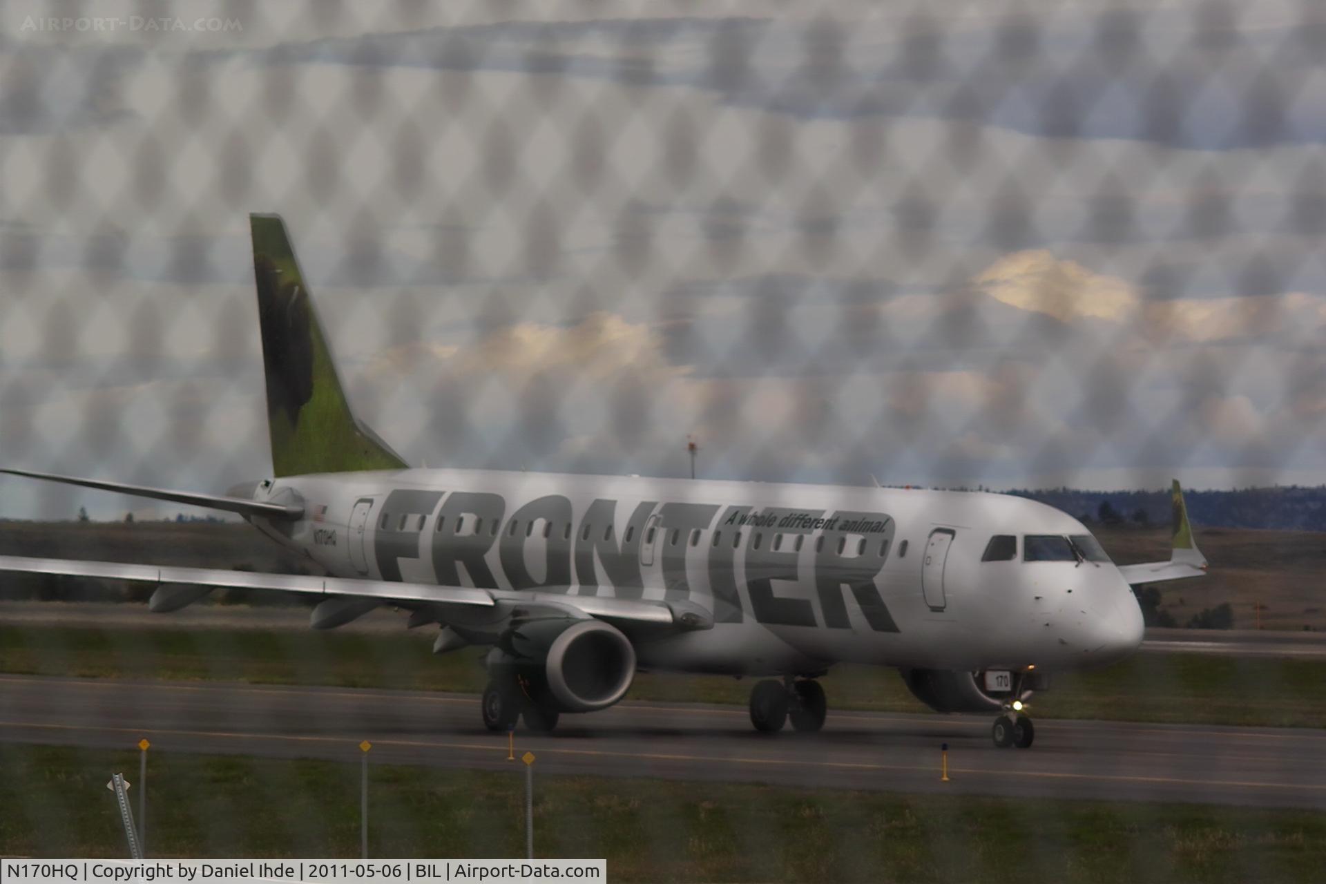 N170HQ, 2008 Embraer 190AR (ERJ-190-100IGW) C/N 19000191, Frontier Airlines Embraer ERJ 190 @ BIL