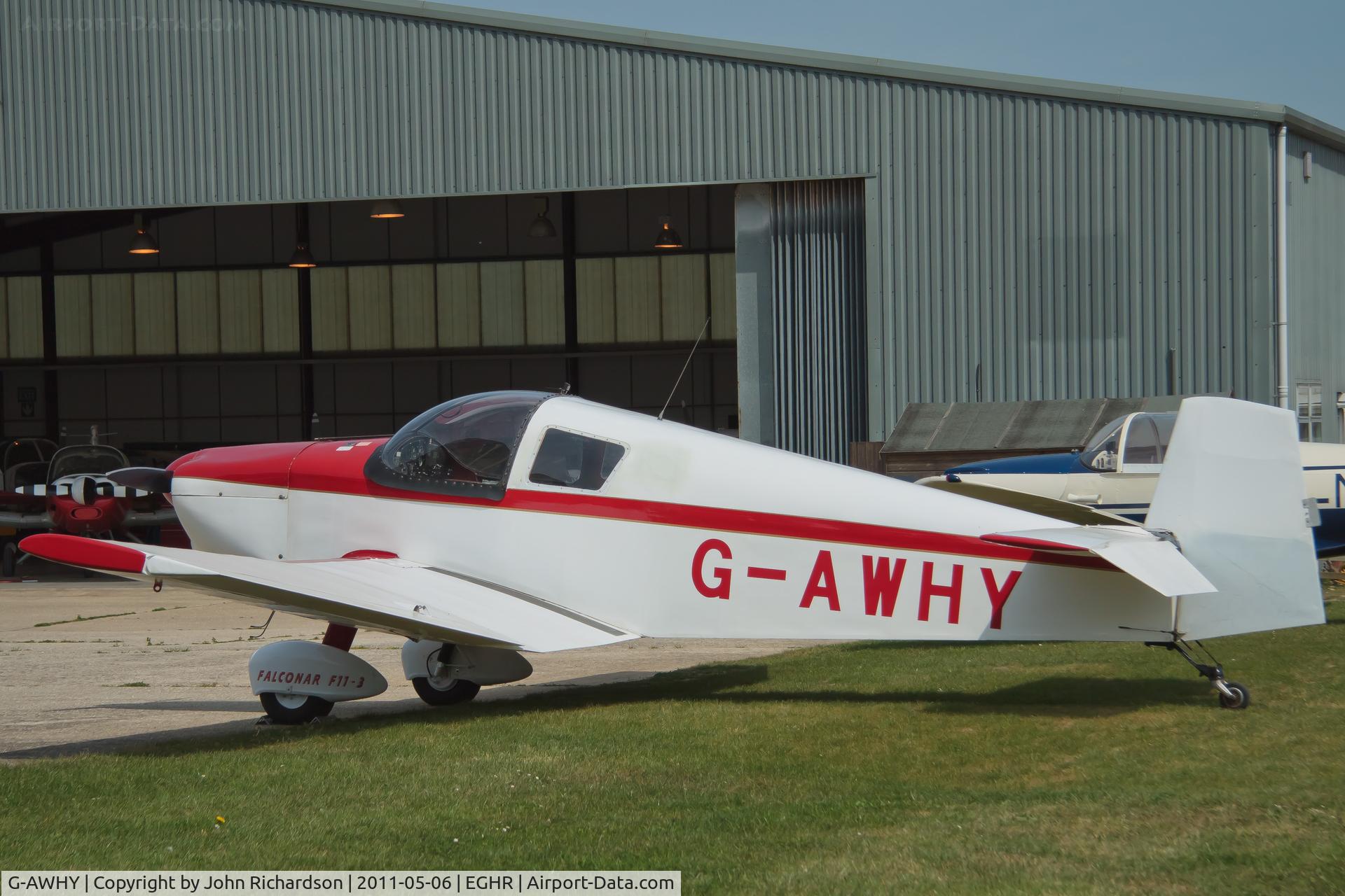 G-AWHY, 1995 Falconar F-11 Sporty C/N PFA 1322, Outside Hangar2