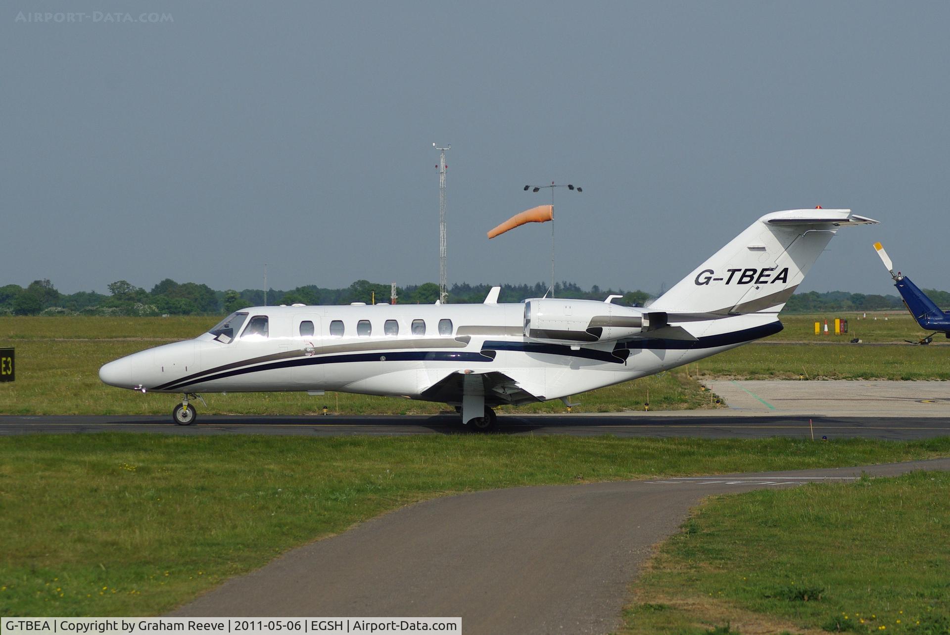 G-TBEA, 2003 Cessna 525A CitationJet CJ2 C/N 525A-0191, About to depart.