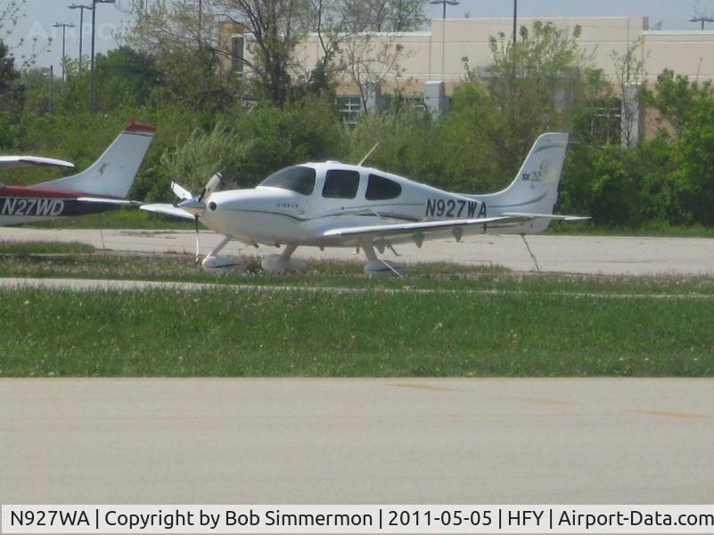 N927WA, 2006 Cirrus SR22  GTS C/N 1807, Tied down at Greenwood, IN