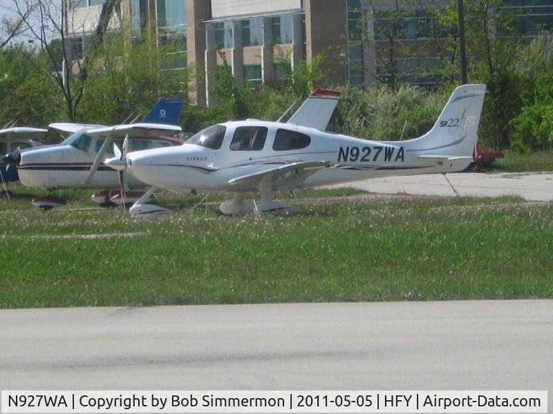 N927WA, 2006 Cirrus SR22  GTS C/N 1807, Tied down at Greenwood, IN