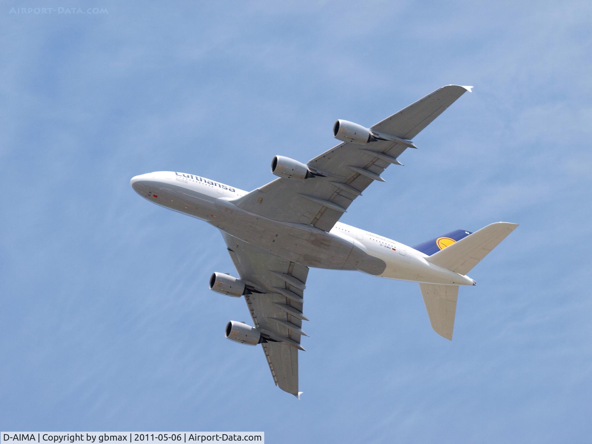 D-AIMA, 2010 Airbus A380-841 C/N 038, Flying over Mineola, NY, going to a landing at JFK