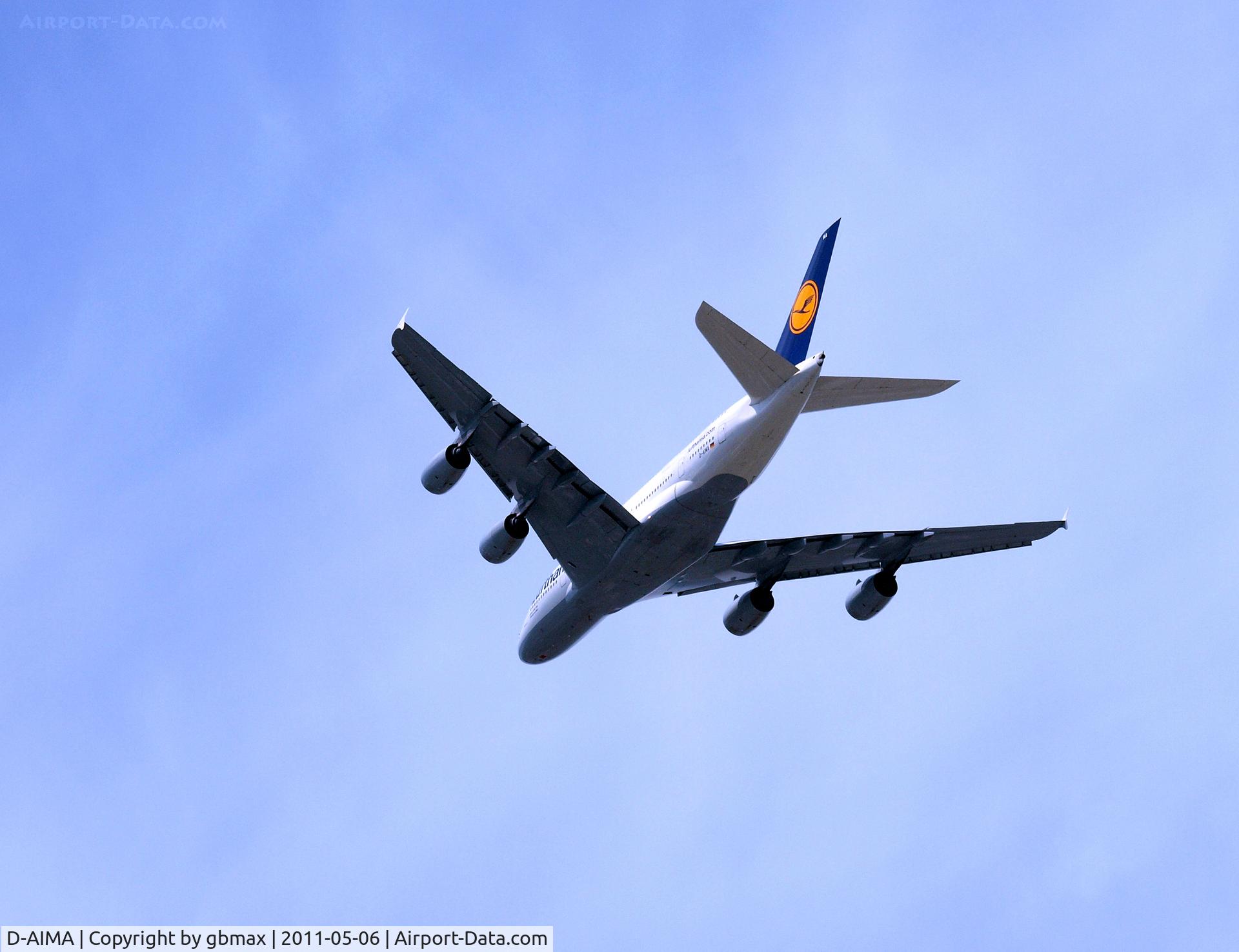D-AIMA, 2010 Airbus A380-841 C/N 038, Flying over Mineola, NY, going to a landing at JFK