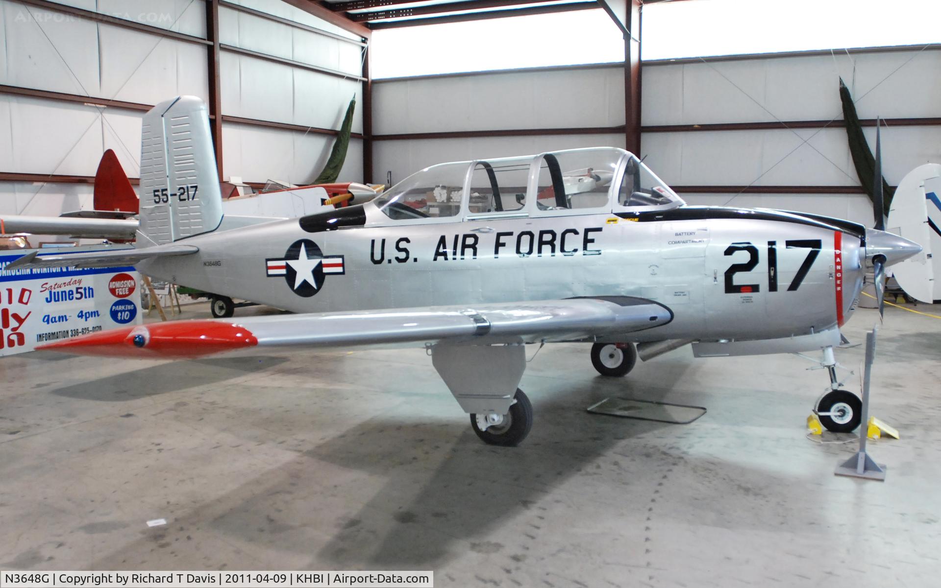 N3648G, 1955 Beech T-34A (A45) Mentor C/N G-774, 1955 Beech T-34-A at the N.C. Aviation Museum in Asheboro N.C.