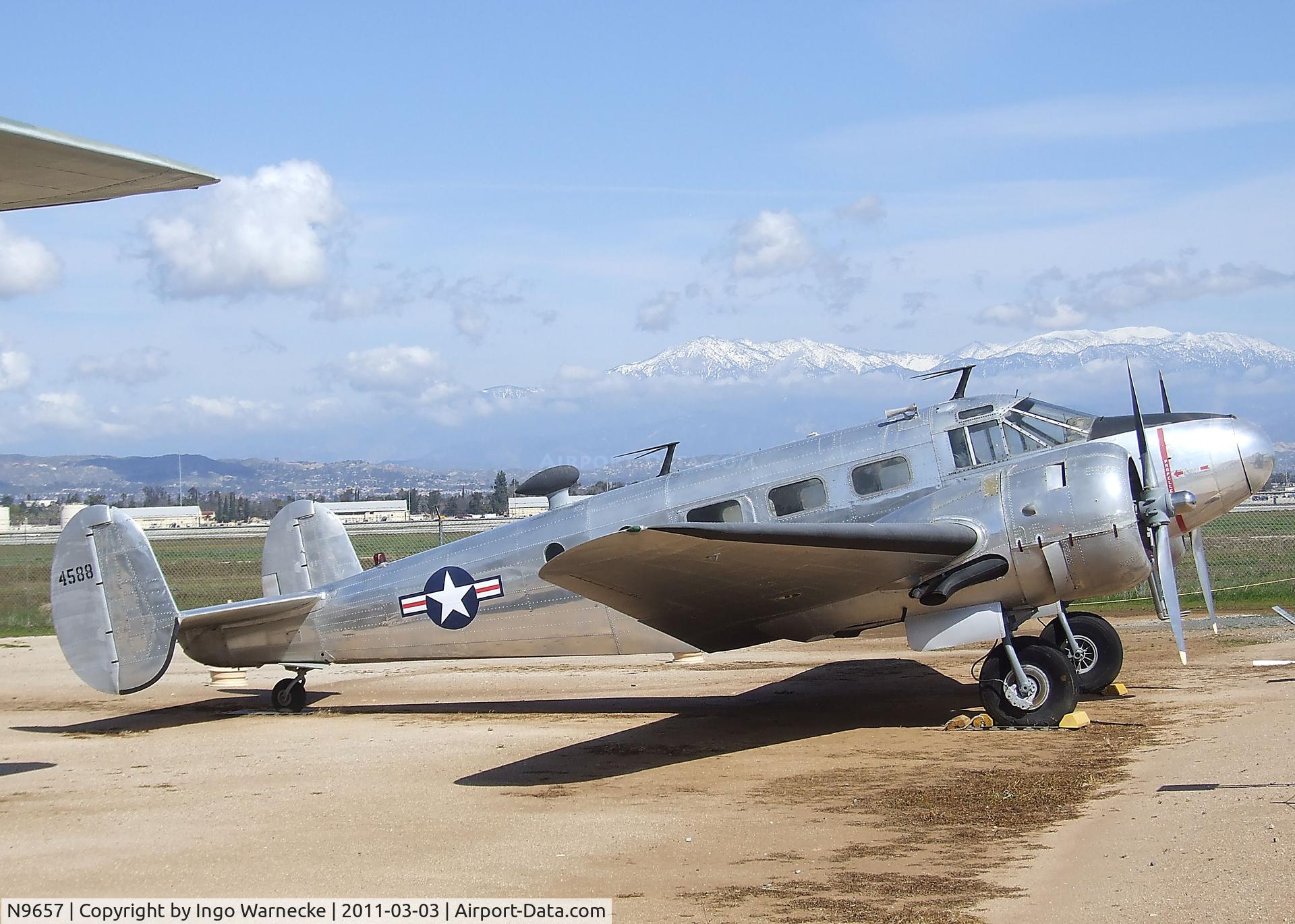 N9657, 1951 Beech UC-45J Expeditor C/N 44588, Beechcraft  UC-45J Expeditor at the March Field Air Museum, Riverside CA