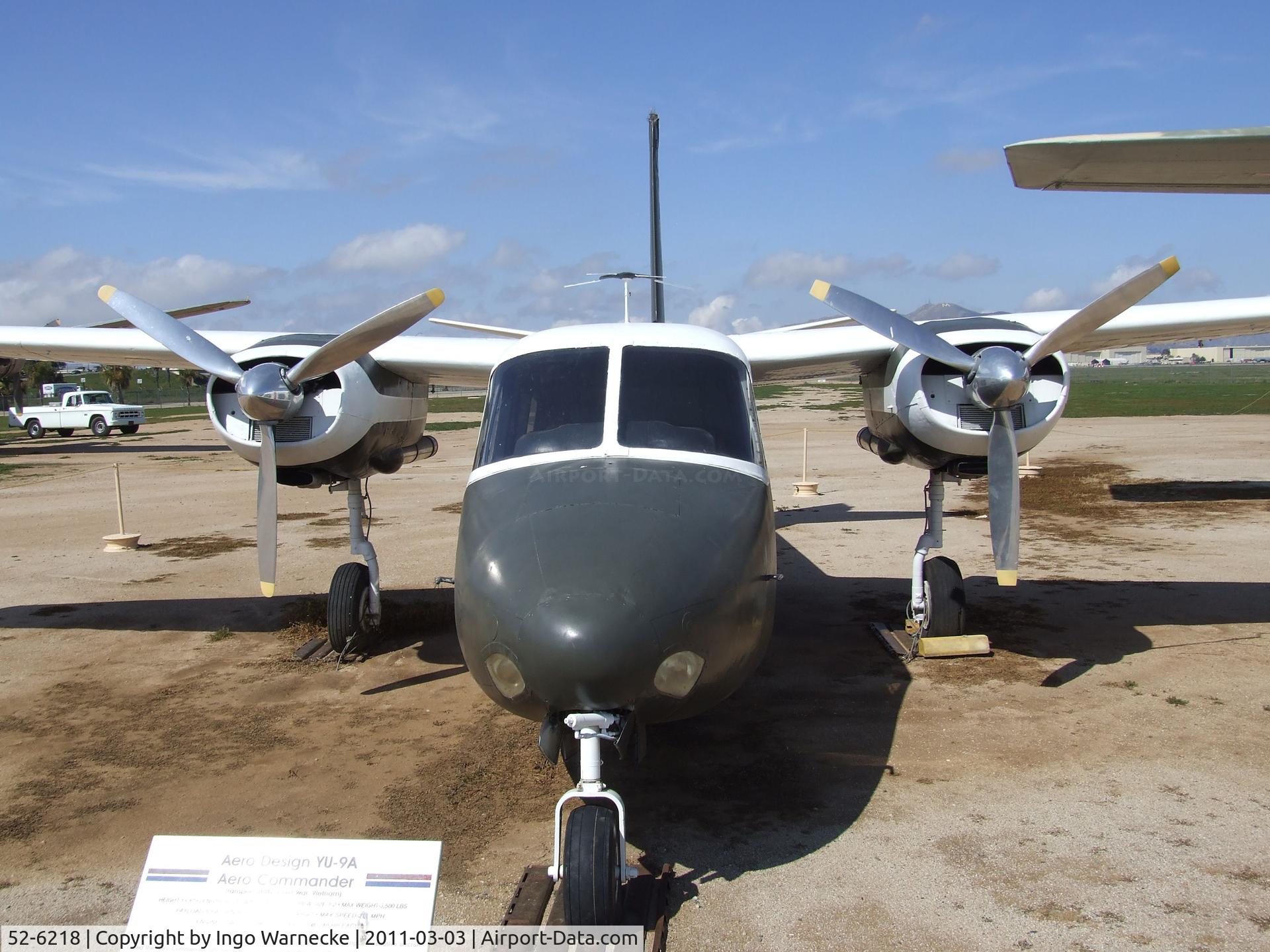 52-6218, 1952 Aero Commander YU-9A (YL-26) C/N 520-21, Aero Commander 520 (YL-26 / YU-9A) at the March Field Air Museum, Riverside CA