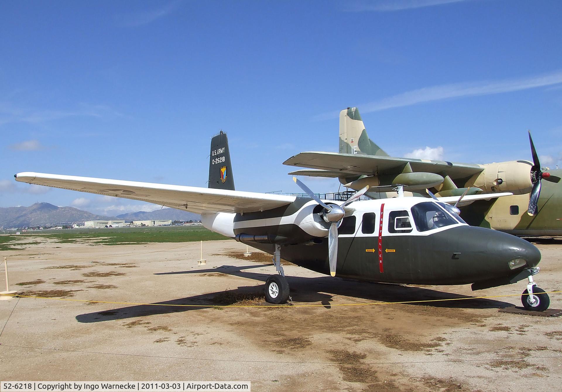 52-6218, 1952 Aero Commander YU-9A (YL-26) C/N 520-21, Aero Commander 520 (YL-26 / YU-9A) at the March Field Air Museum, Riverside CA