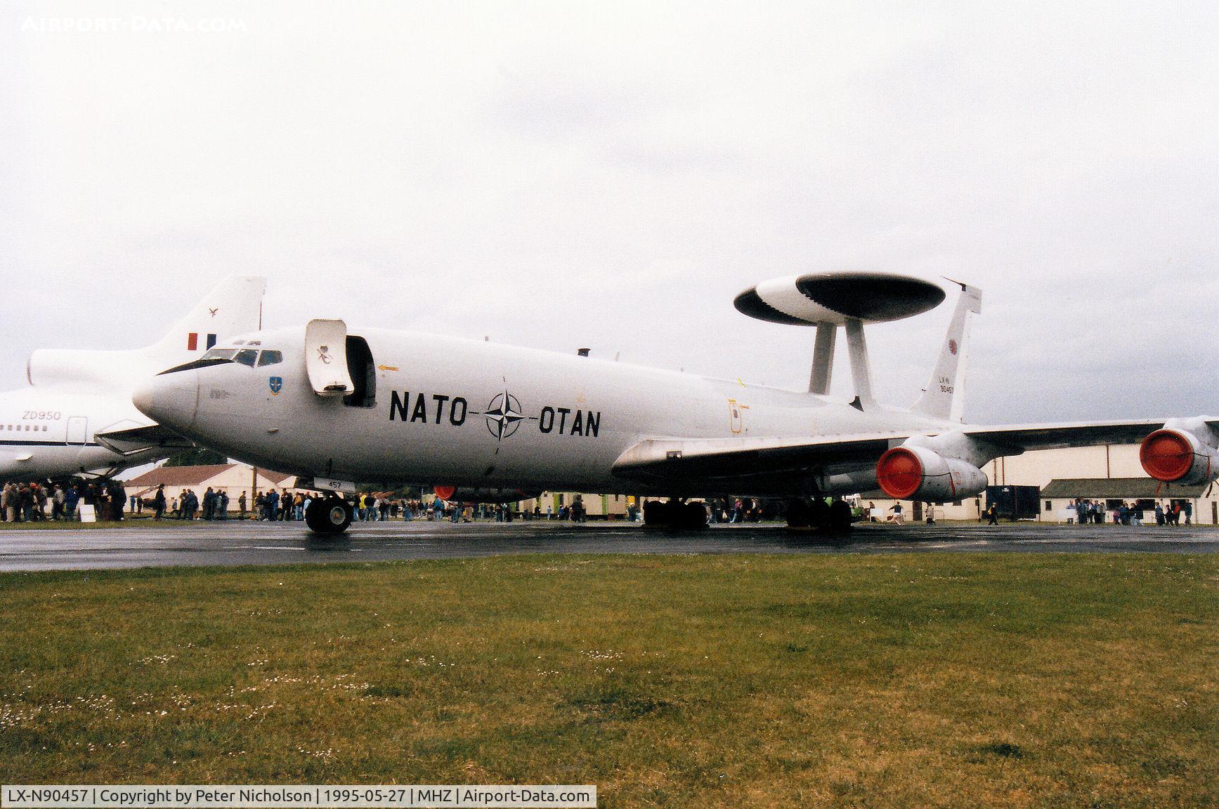 LX-N90457, Boeing E-3A Sentry C/N 22852, E-3A Sentry of the NATO Airborne Early Warning Force on display at the 1995 RAF Mildenhall Air Fete.
