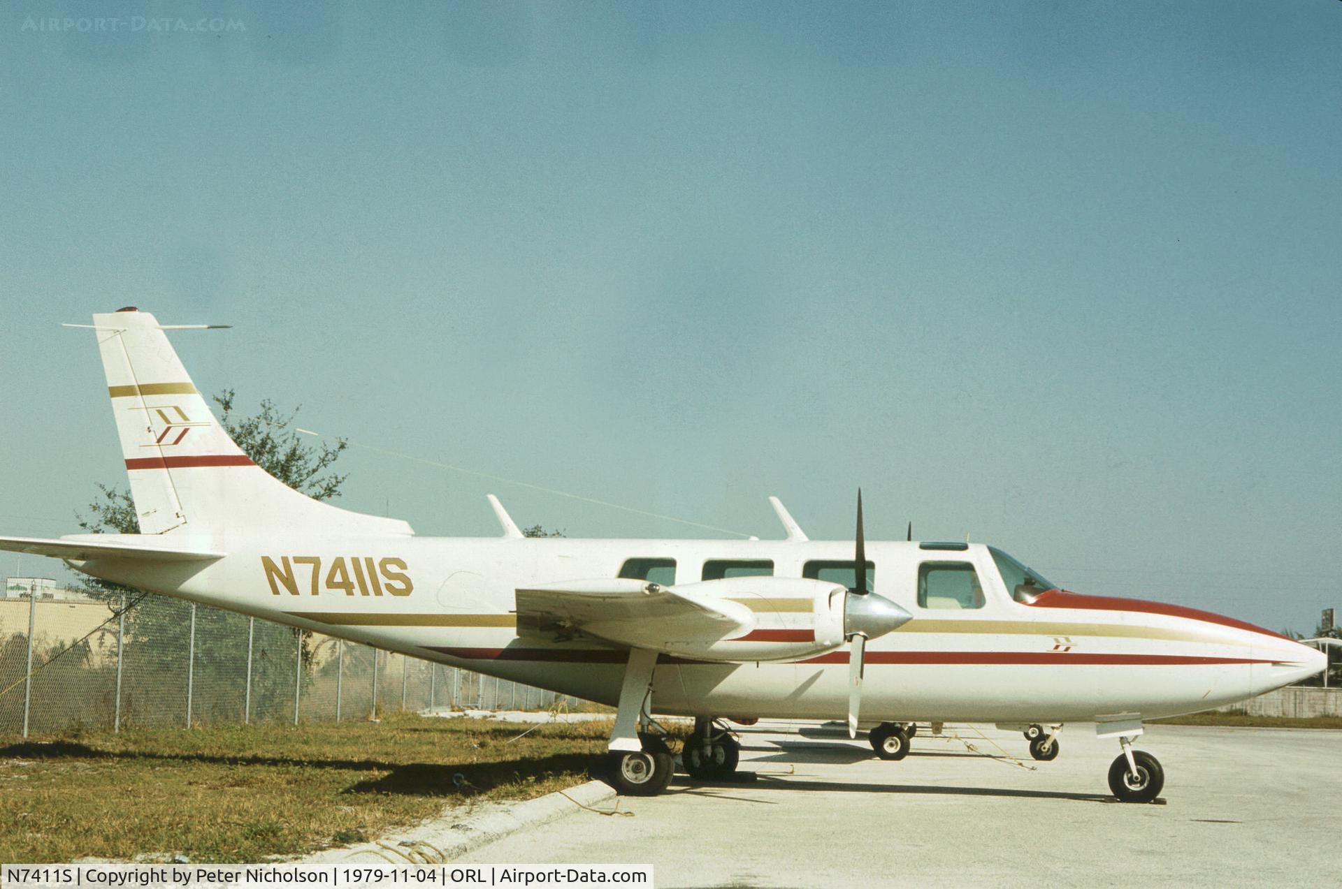 N7411S, 1969 Smith Aerostar 600 C/N 60-0016, Aerostar 600 seen at Herndon in November 1979.