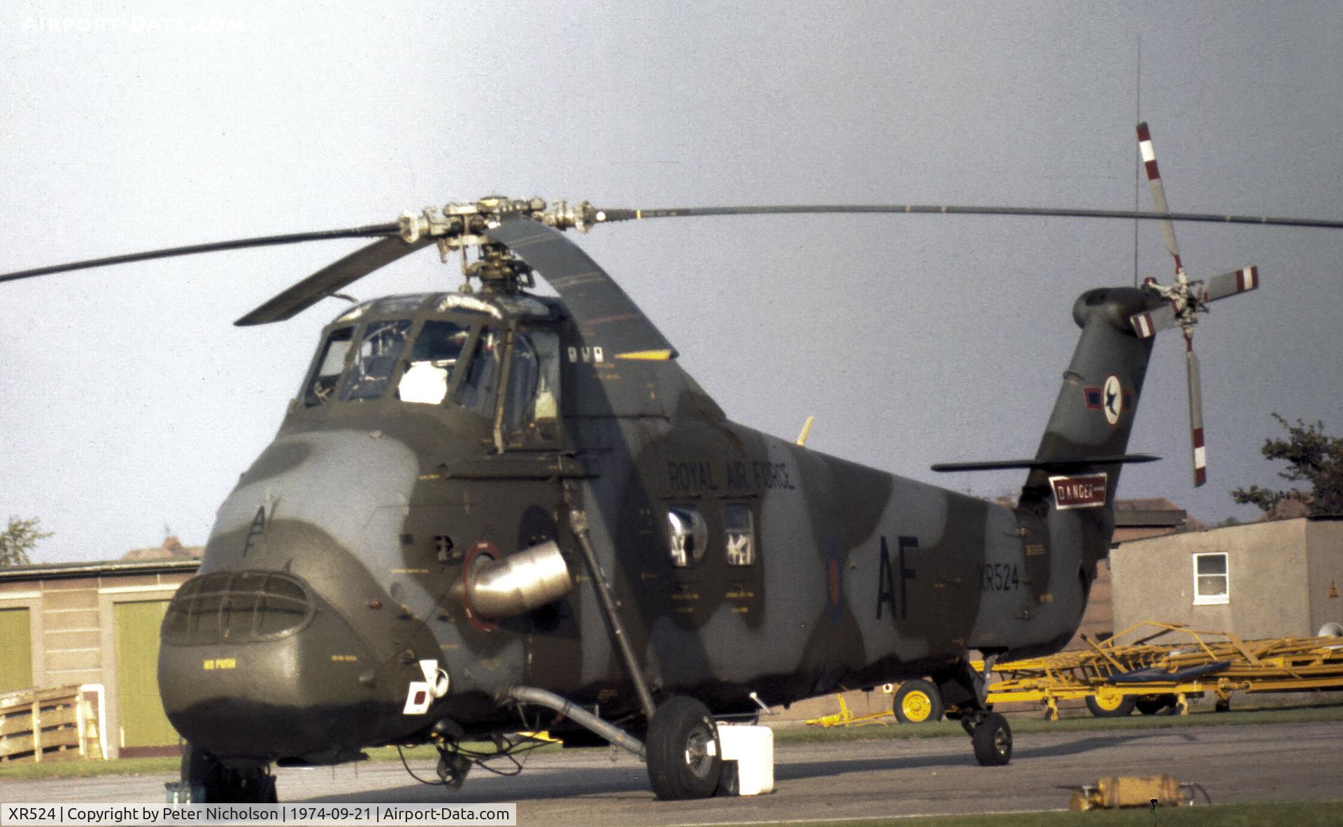 XR524, 1964 Westland Wessex HC.2 C/N WA146, Wessex HC.2 of 72 Squadron on display at the 1974 RAF Finningley Airshow.