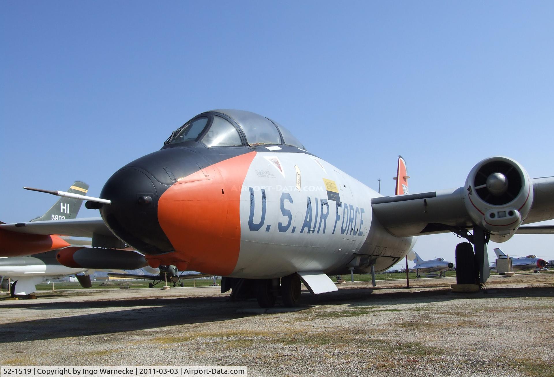 52-1519, 1952 Martin EB-57B Canberra C/N 102, Martin EB-57B Canberra at the March Field Air Museum, Riverside CA
