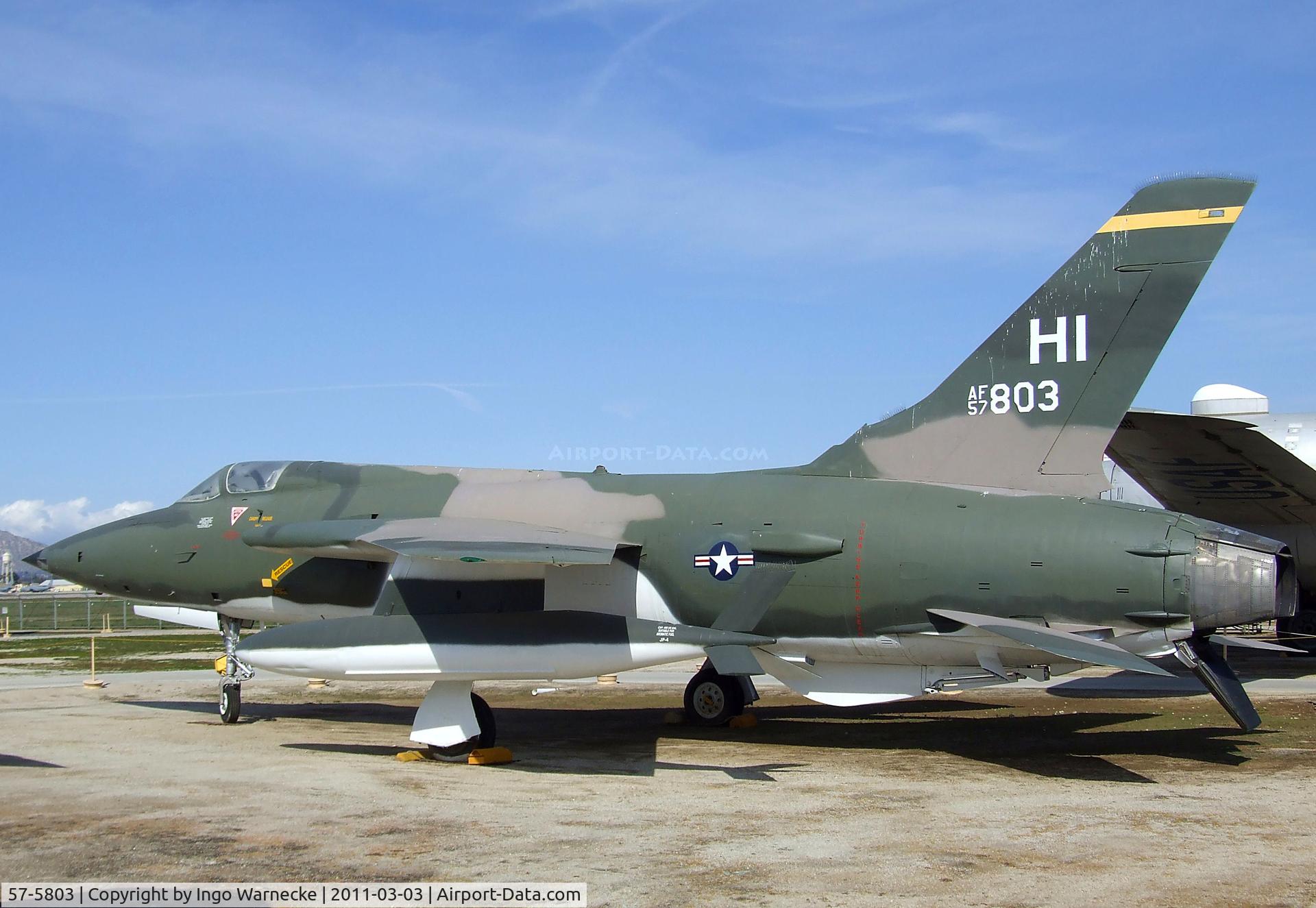 57-5803, 1958 Republic F-105B Thunderchief C/N B-40, Republic F-105B Thunderchief at the March Field Air Museum, Riverside CA