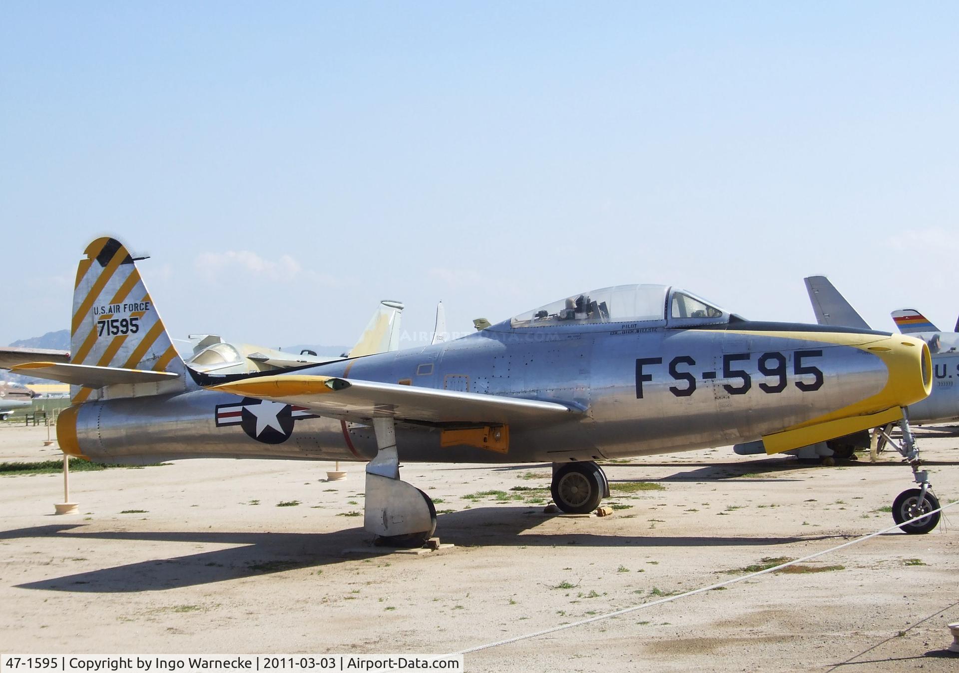 47-1595, 1947 Republic F-84C Thunderjet C/N Not found 47-1595, Republic F-84C Thunderjet at the March Field Air Museum, Riverside CA