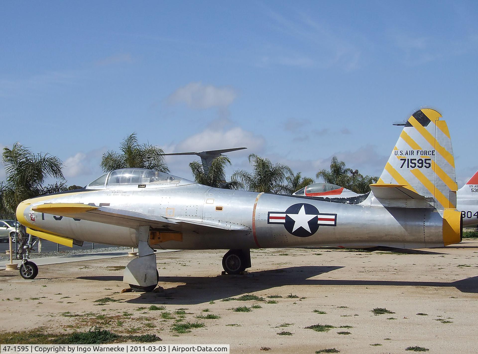 47-1595, 1947 Republic F-84C Thunderjet C/N Not found 47-1595, Republic F-84C Thunderjet at the March Field Air Museum, Riverside CA