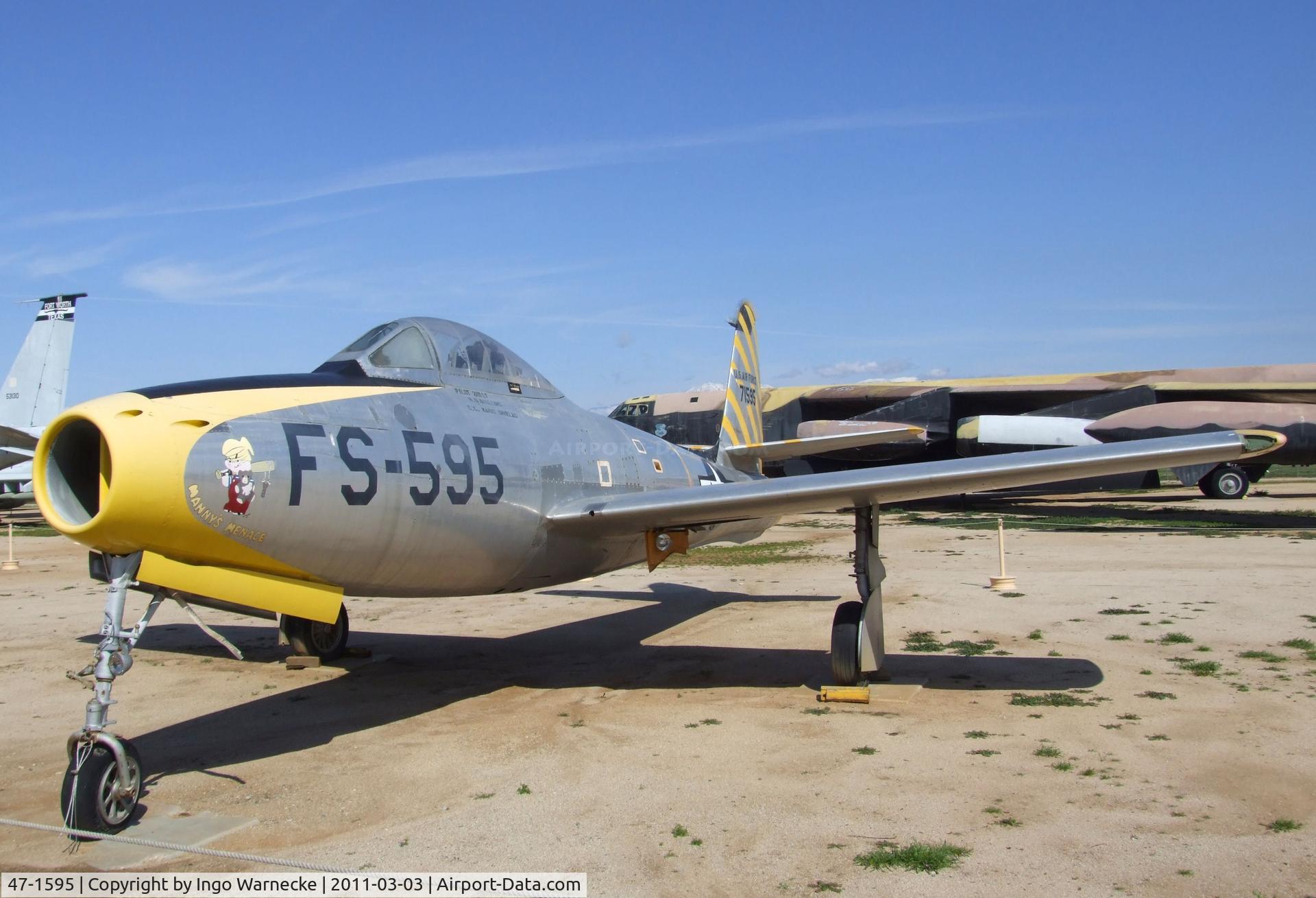 47-1595, 1947 Republic F-84C Thunderjet C/N Not found 47-1595, Republic F-84C Thunderjet at the March Field Air Museum, Riverside CA