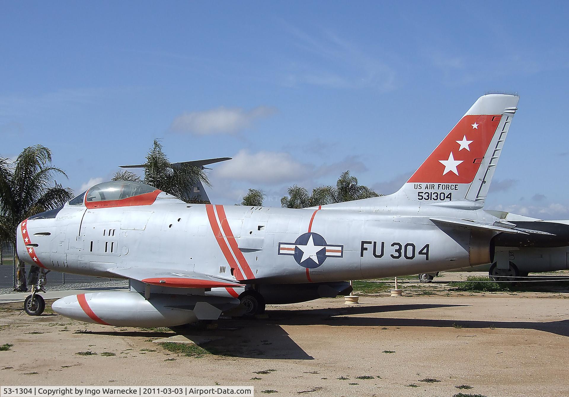 53-1304, 1955 North American F-86H Sabre C/N 203-76, North American F-86H Sabre at the March Field Air Museum, Riverside CA