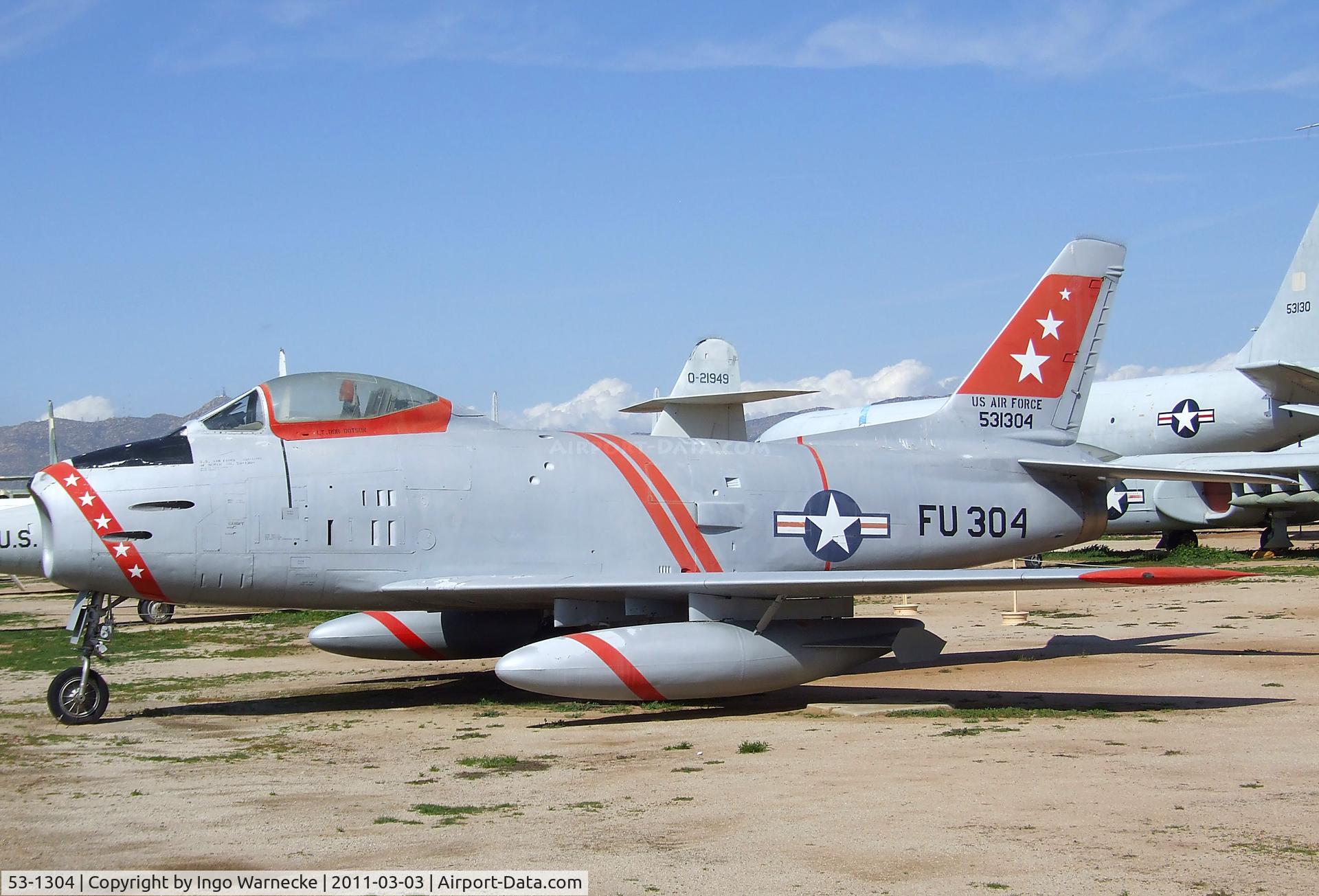 53-1304, 1955 North American F-86H Sabre C/N 203-76, North American F-86H Sabre at the March Field Air Museum, Riverside CA
