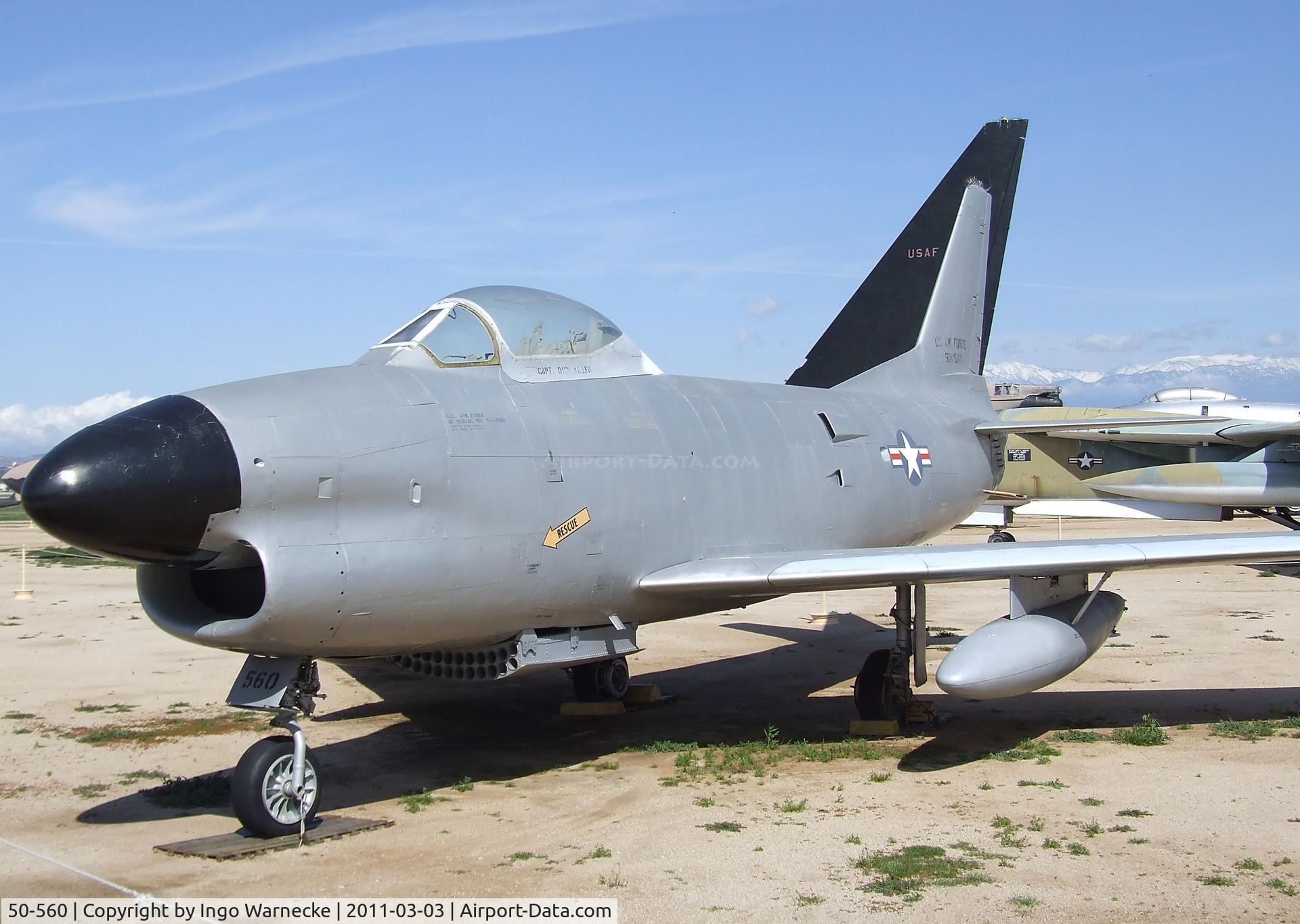 50-560, 1950 North American F-86L Sabre C/N 165-106, North American F-86L Sabre (built in 1950 as F-86D, then converted to F-86L from 1956) at the March Field Air Museum, Riverside CA