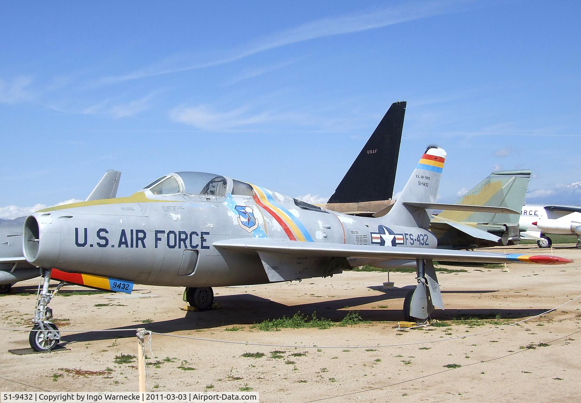 51-9432, 1951 General Motors F-84F Thunderstreak C/N Not found 51-9432, Republic F-84F Thunderstreak at the March Field Air Museum, Riverside CA