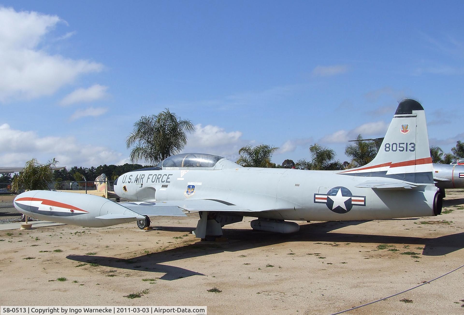 58-0513, 1958 Lockheed T-33A Shooting Star C/N 580-1562, Lockheed T-33A 