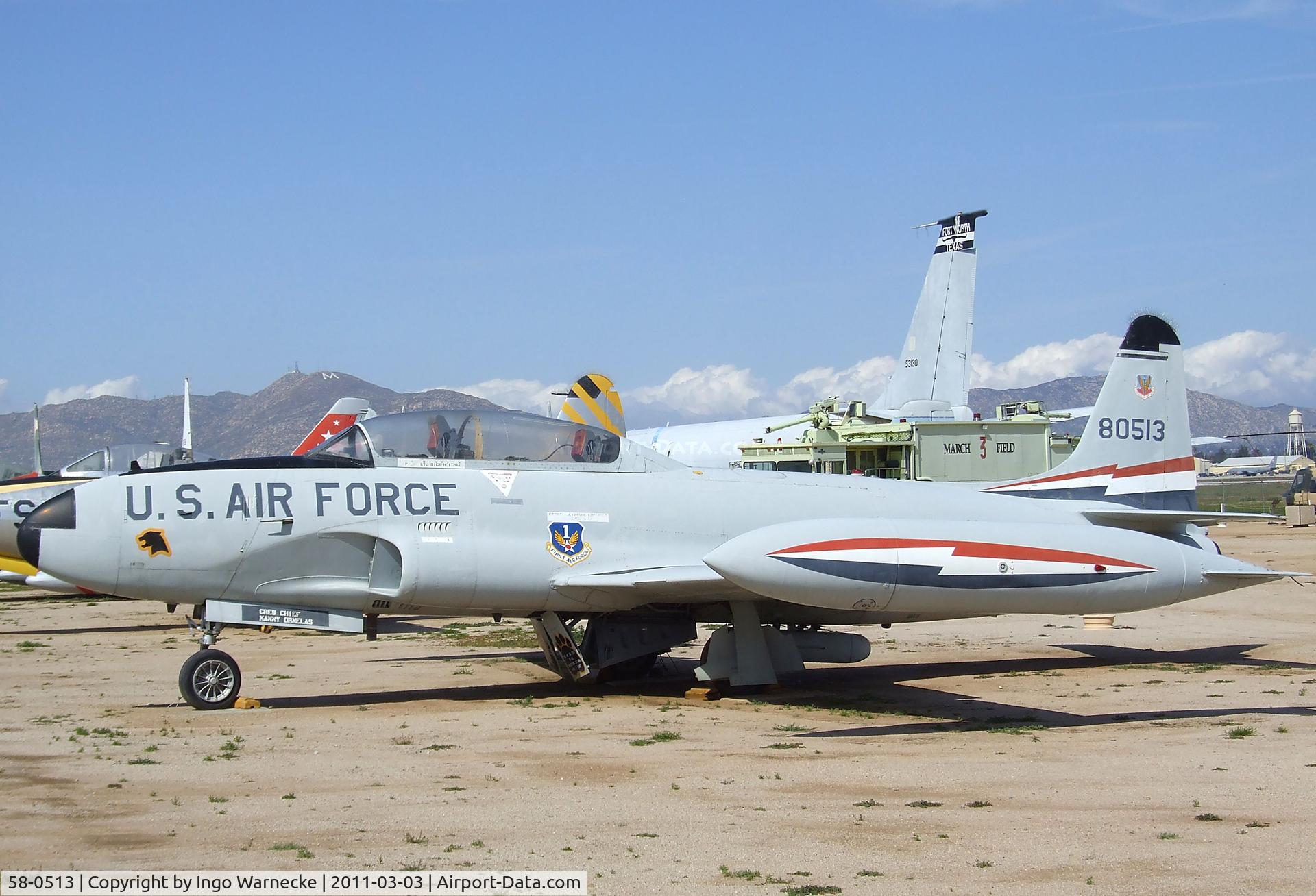 58-0513, 1958 Lockheed T-33A Shooting Star C/N 580-1562, Lockheed T-33A 