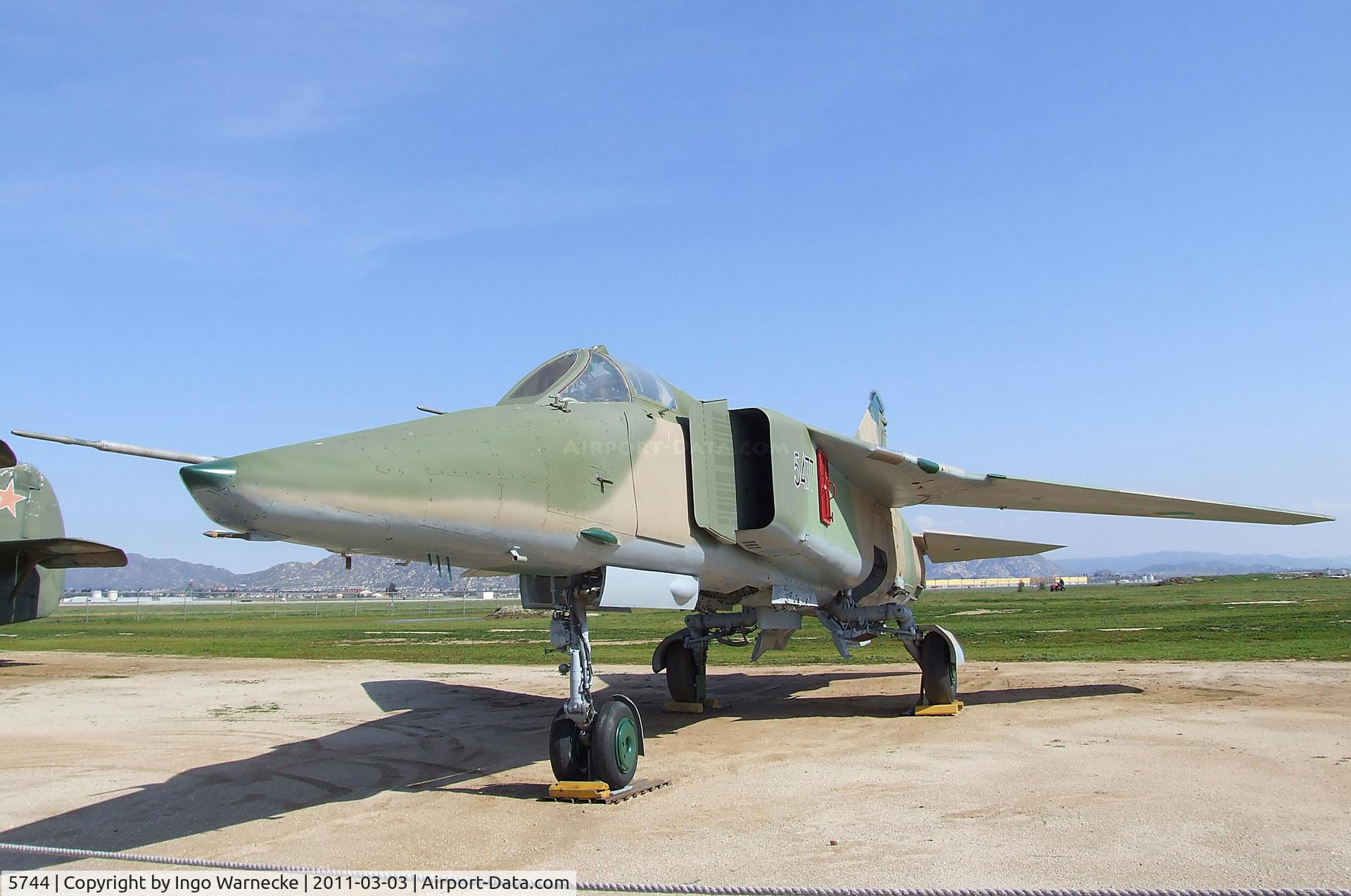 5744, Mikoyan-Gurevich MiG-23BN C/N 0393215744, Mikoyan i Gurevich MiG-23BN FLOGGER-H at the March Field Air Museum, Riverside CA