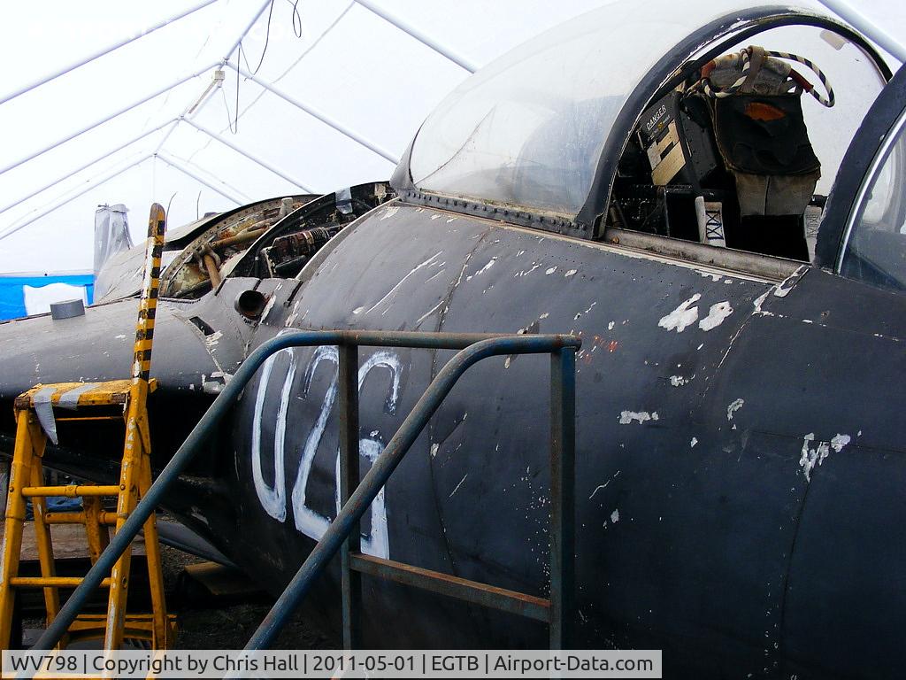 WV798, Hawker Sea Hawk FGA.6 C/N 6059, Rescued from the SWWAPS collection at Lasham.Now in the Parkhouse Aviation yard