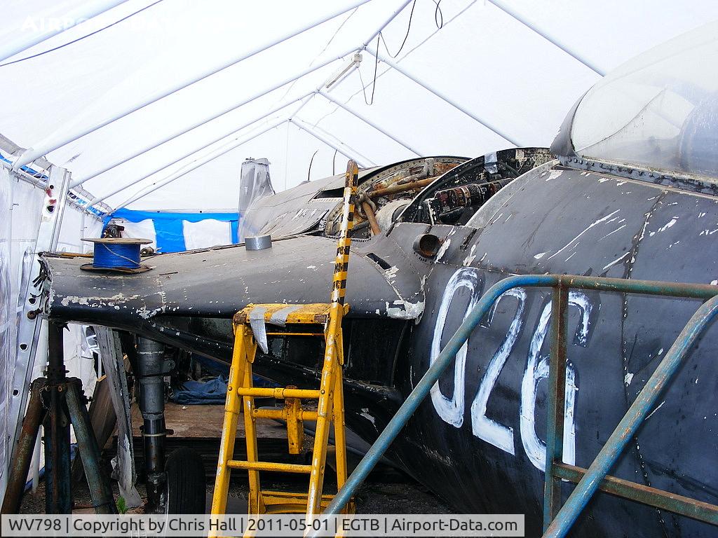 WV798, Hawker Sea Hawk FGA.6 C/N 6059, Rescued from the SWWAPS collection at Lasham.Now in the Parkhouse Aviation yard