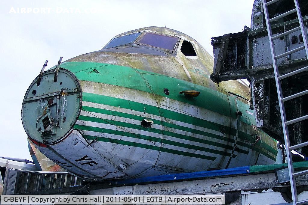 G-BEYF, 1963 Handley Page HPR-7 Herald 401 C/N 175, Former Channel Express Herald previously displayed at the Bournemouth Aviation Museum. Now stored in the Parkhouse Aviation yard