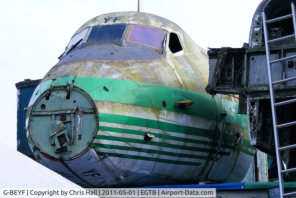 G-BEYF, 1963 Handley Page HPR-7 Herald 401 C/N 175, Former Channel Express Herald previously displayed at the Bournemouth Aviation Museum. Now stored in the Parkhouse Aviation yard