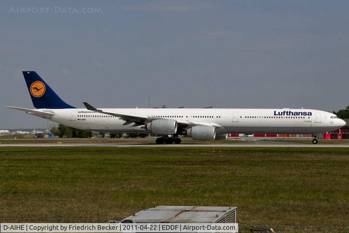 D-AIHE, 2003 Airbus A340-642 C/N 540, departure via RW18W