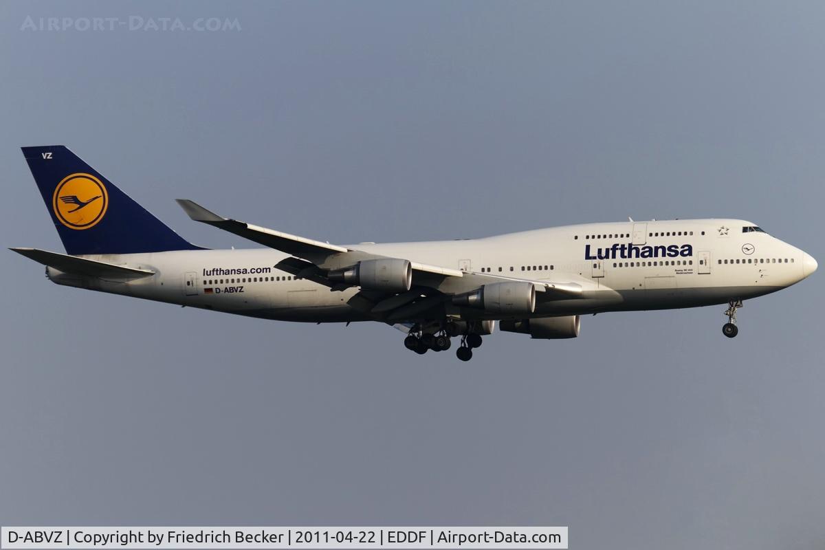 D-ABVZ, 2001 Boeing 747-430 C/N 29870, on final RW07L