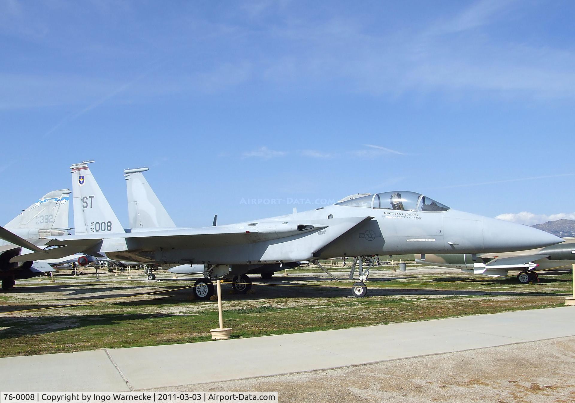 76-0008, 1976 McDonnell Douglas GF-15A Eagle C/N 0185, McDonnell Douglas GF-15A Eagle (ground instructional airframe) at the March Field Air Museum, Riverside CA