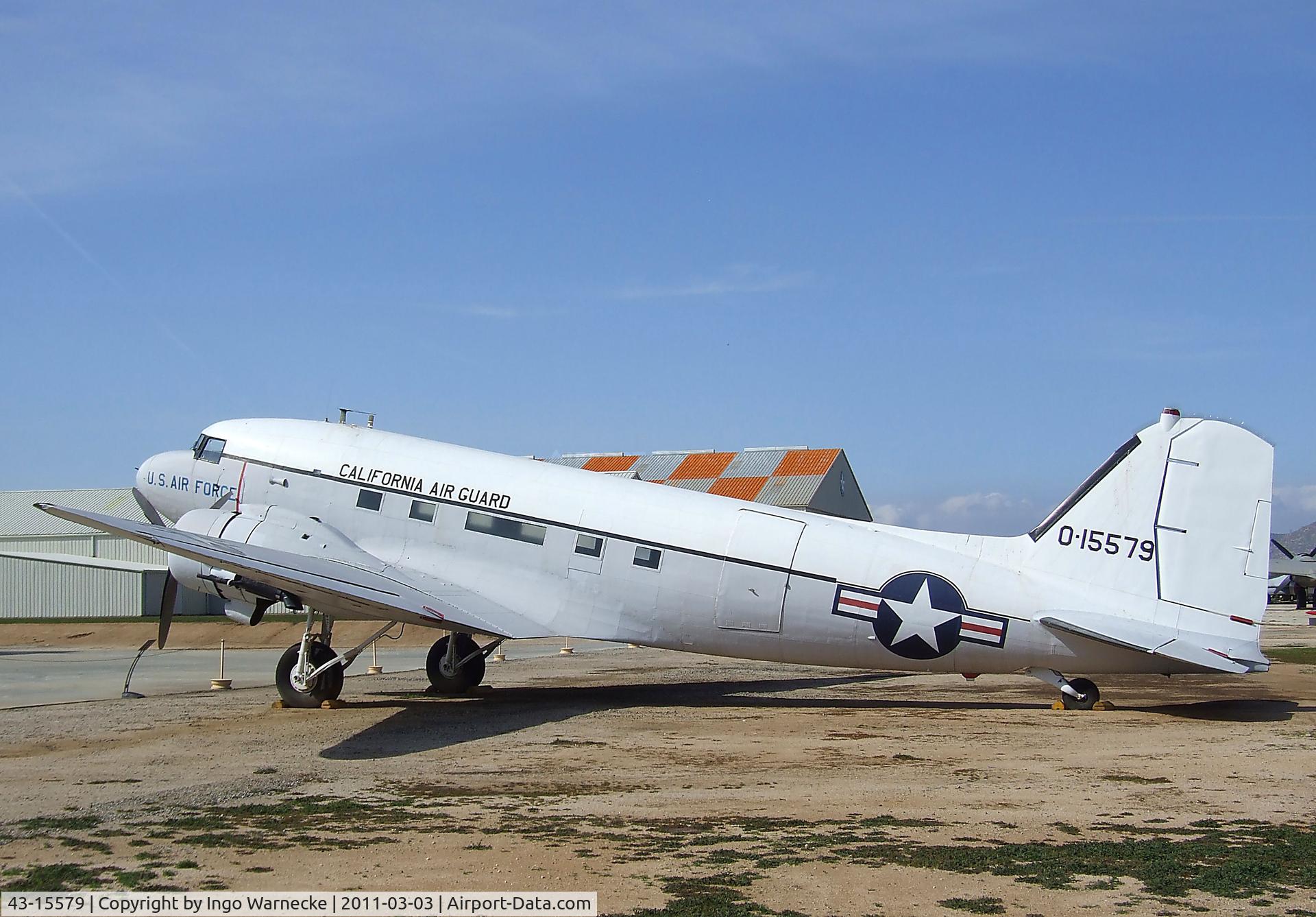 43-15579, 1943 Douglas VC-47A Skytrain C/N 20045, Douglas VC-47A Skytrain at the March Field Air Museum, Riverside CA