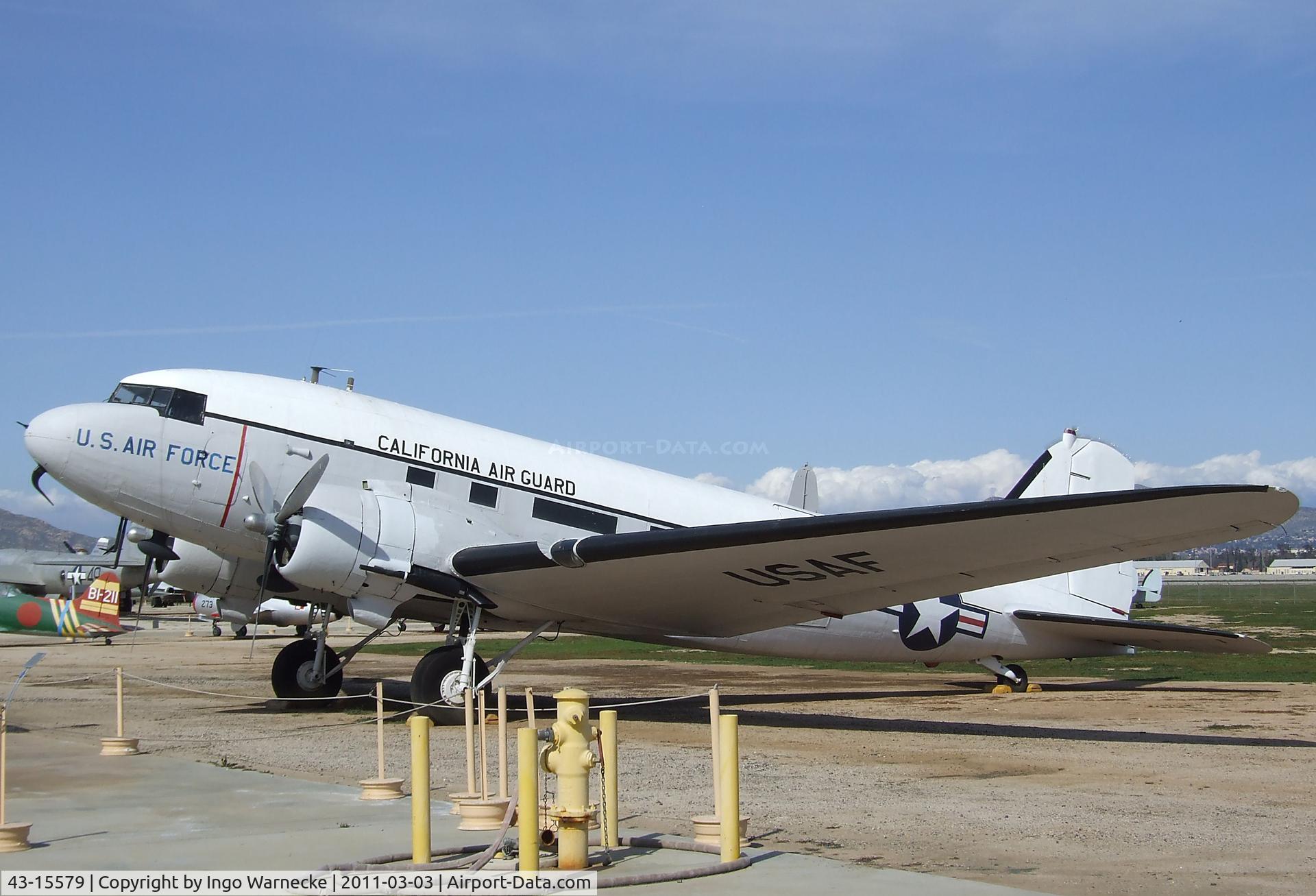 43-15579, 1943 Douglas VC-47A Skytrain C/N 20045, Douglas VC-47A Skytrain at the March Field Air Museum, Riverside CA