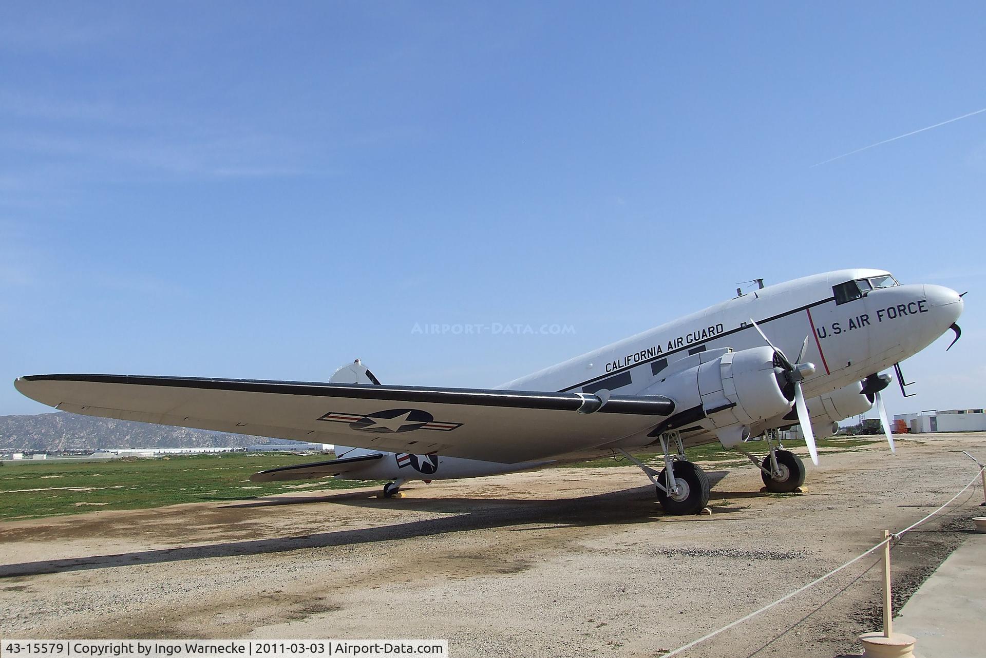 43-15579, 1943 Douglas VC-47A Skytrain C/N 20045, Douglas VC-47A Skytrain at the March Field Air Museum, Riverside CA