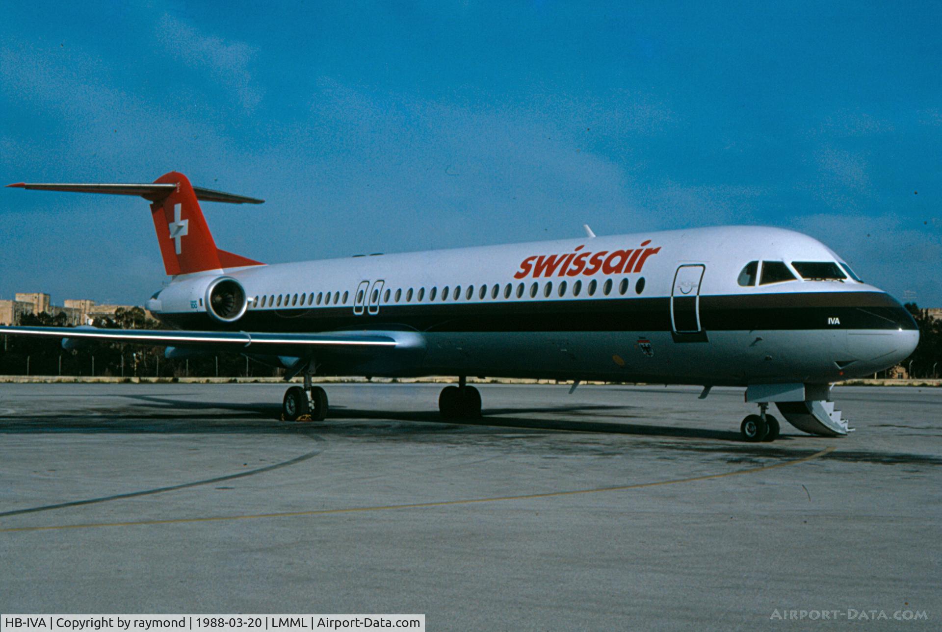HB-IVA, 1987 Fokker 100 (F-28-0100) C/N 11244, F28 HB-IVA Swissair