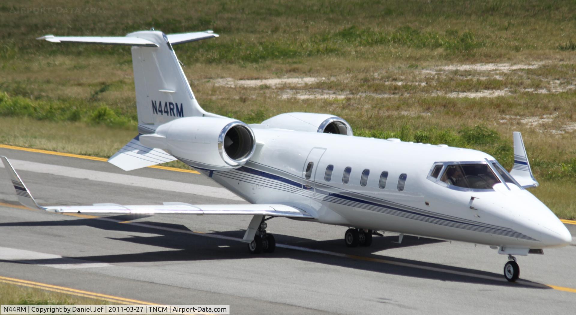 N44RM, 1993 Learjet Inc 60 C/N 004, N44RM at the holding point alpha for take off at TNCM