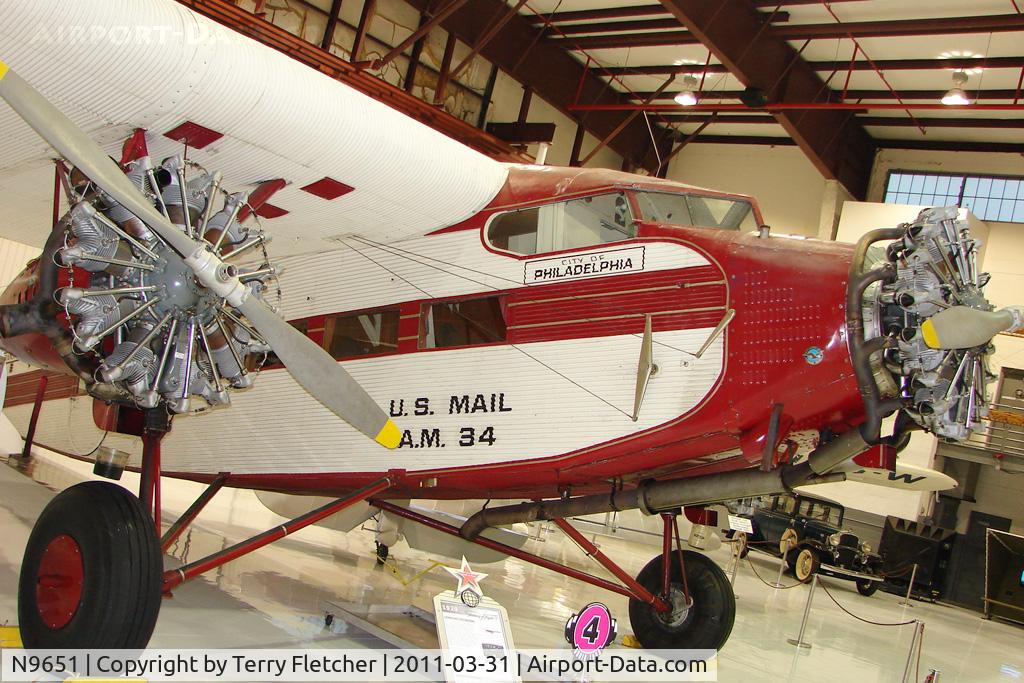 N9651, 1929 Ford 5-AT-B Tri-Motor C/N 34, 1929 Ford 5-AT-B, c/n: 34 at Polk Museum