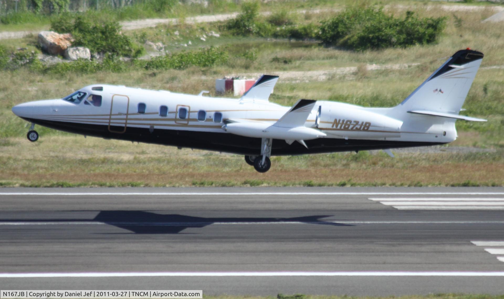 N167JB, 1984 Israel Aircraft Industries 1124A C/N 425, N167JB landing at TNCM