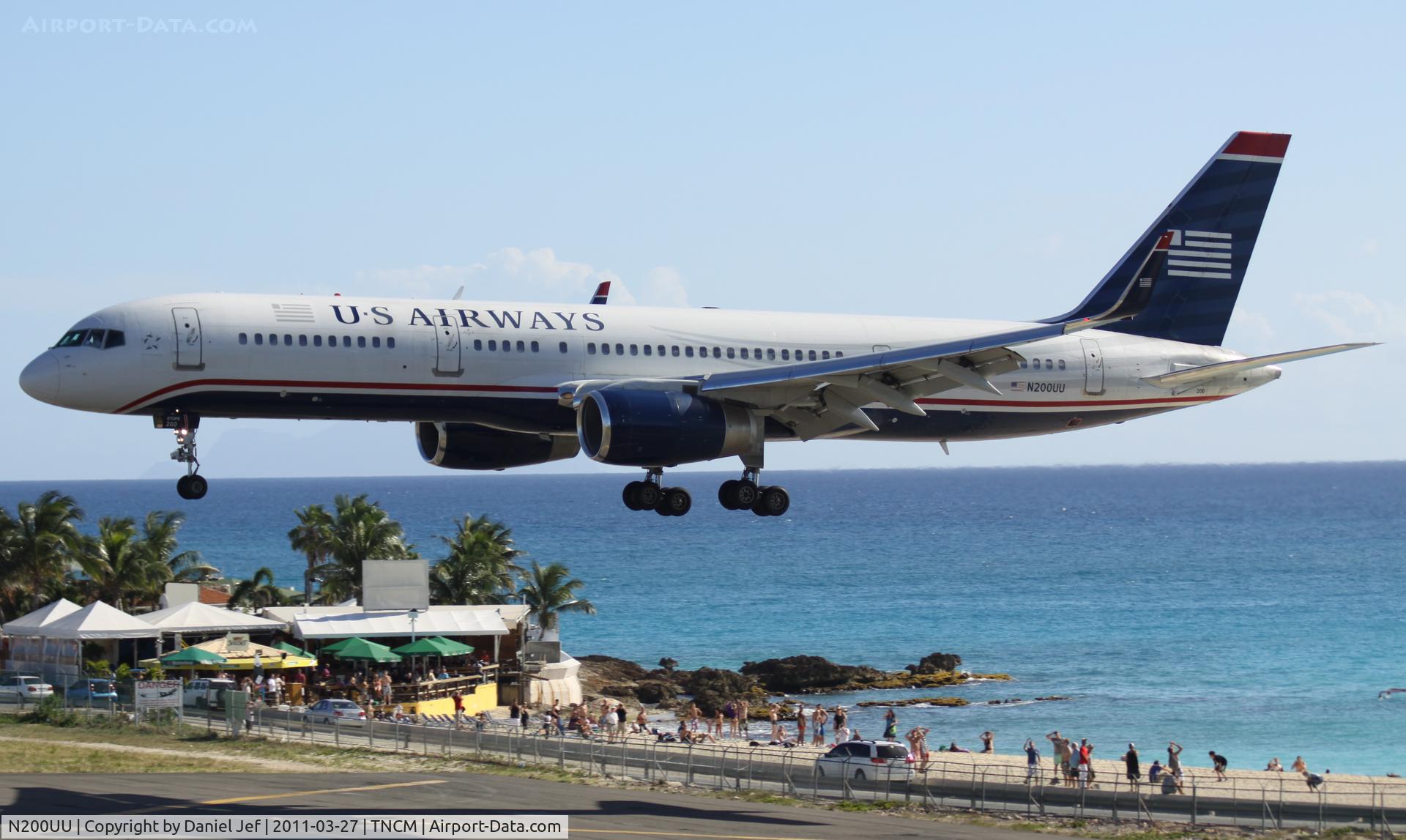 N200UU, 1995 Boeing 757-2B7 C/N 27809, Us Air landing at TNCM