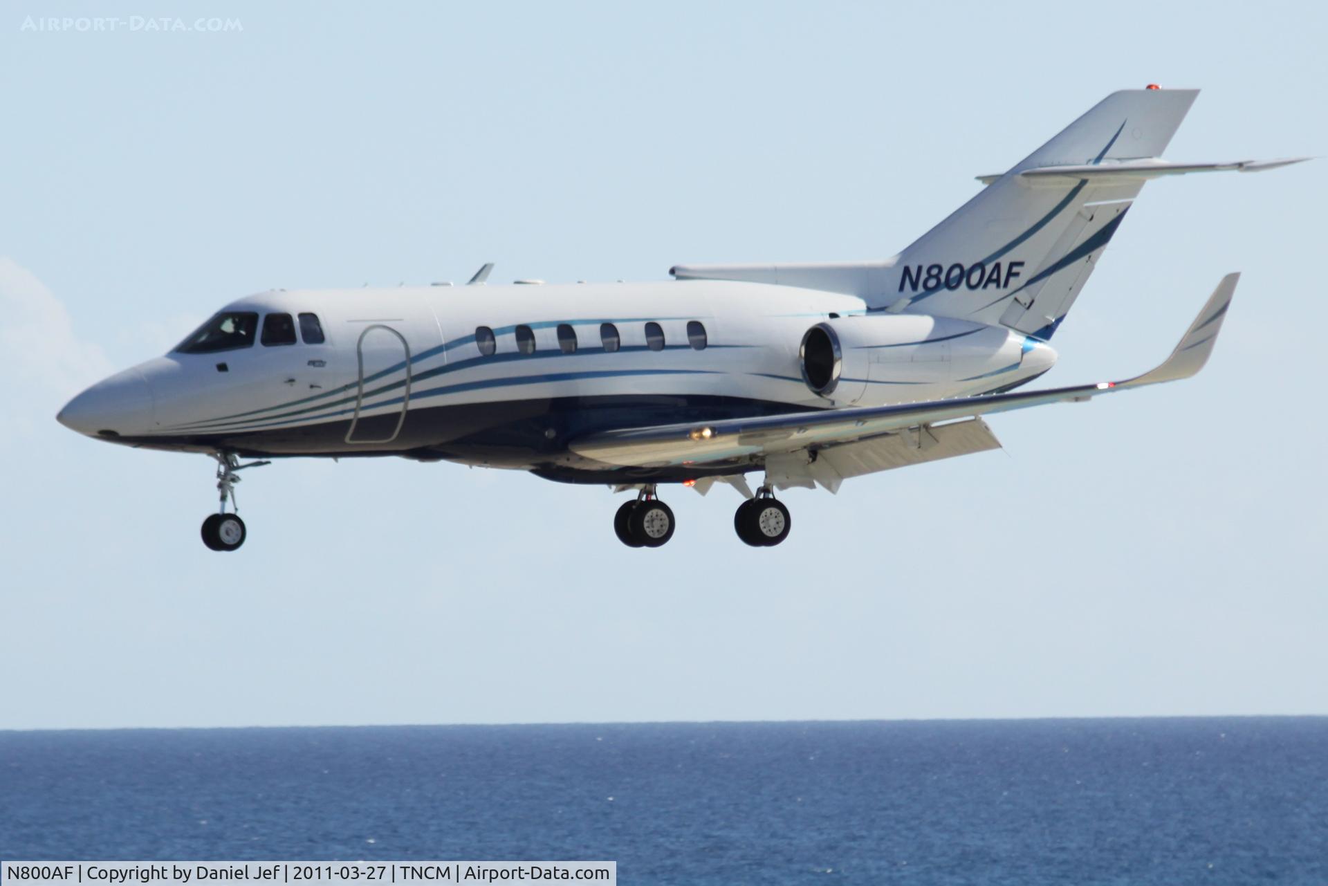 N800AF, 1989 British Aerospace BAe.125-800A C/N 258158, N800AF landing at TNCM